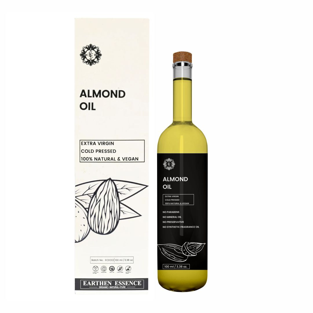 Organic ALMOND Oil | Woodpressed | Nourishing & Strengthening Hair Treatment, Promotes Healthy Hair Growth, Enhances Shine and Moisture | Extracted with Traditional Wood Pressed Method | 100 ml