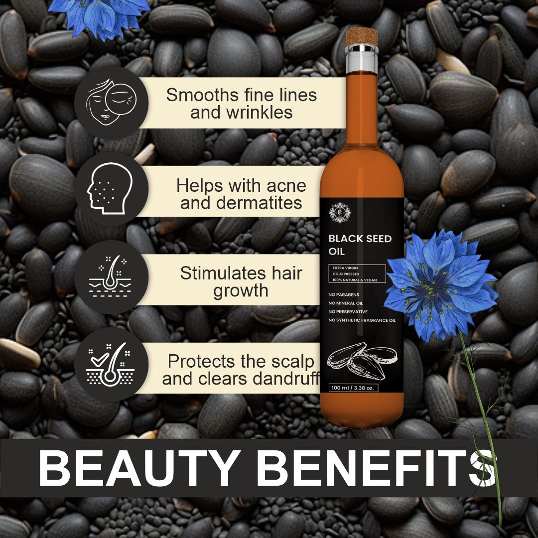 Organic BLACK SEED Oil | Woodpressed | for Skin Care, Nourished Hair & Body | Extracted with Traditional Wood Pressed Method | 100 ml