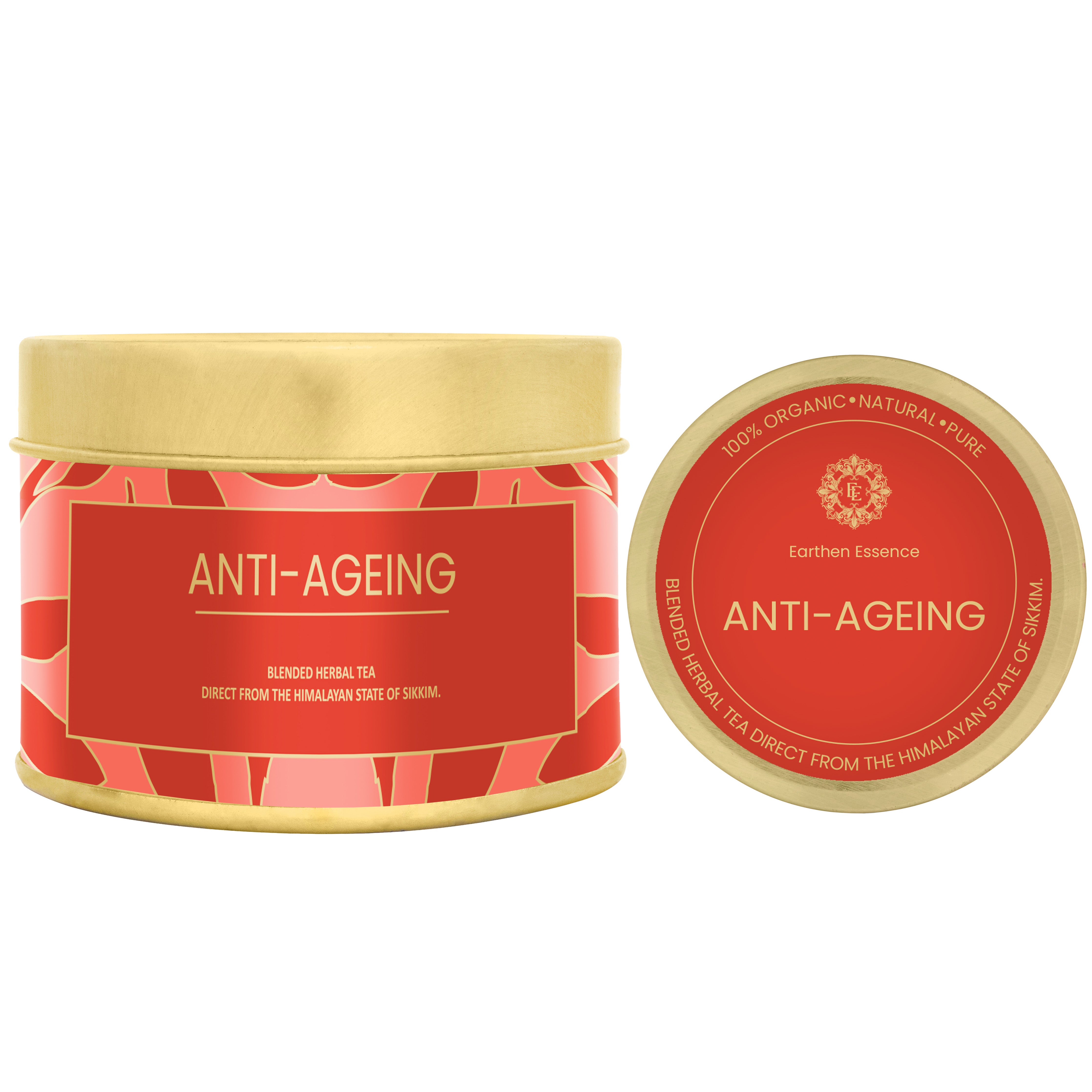 Organic ANTIAGEING Blended Tea |  Helps in Reduce Fine Line & Wrinkles, Skin Glow, Hair Care, Premature Ageing - Anti Ageing Tea for Women - Herbal Tea for Skin - Feel Young Tea | 100gm