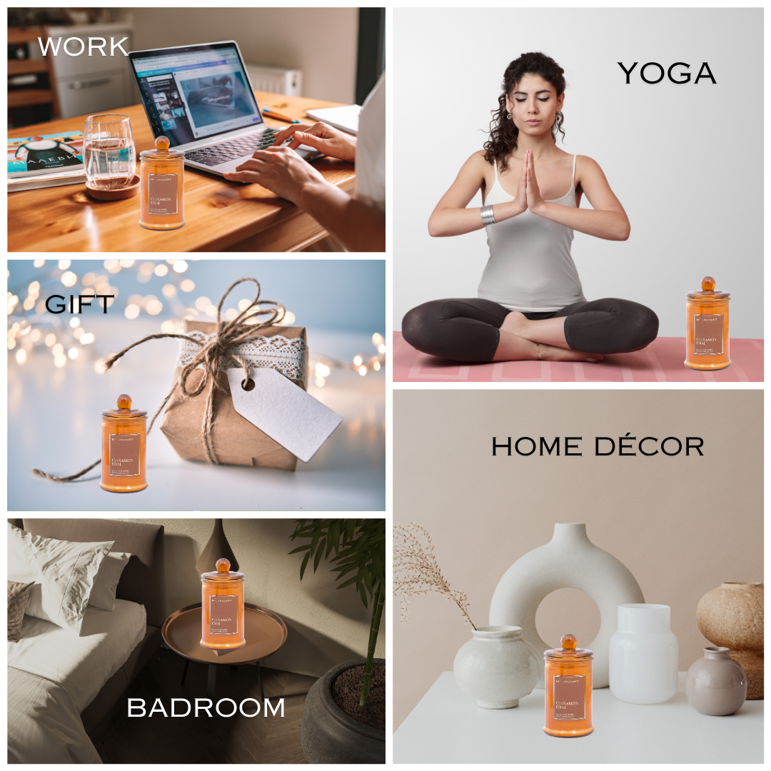 Earthen Essence CINNAMON CHAI 100% Natural Soy Wax & IFRA Certied Non Toxic Fragrance ,Lead Free Wick | Upto 30 Hrs of Clean Burning | Smokeless & Non-Toxic Candles | 150 GMS