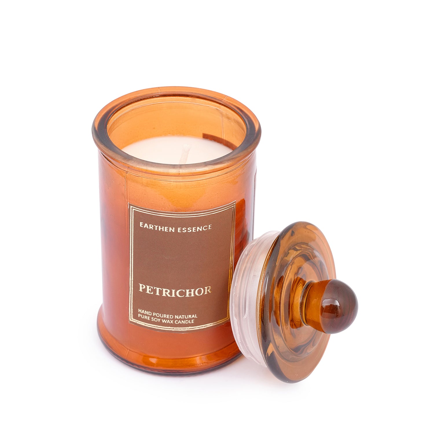 Earthen Essence PETRICHOR 100% Natural Soy Wax & IFRA Certified Non Toxic Fragrance ,Lead Free Wick | Upto 30 Hrs of Clean Burning | Smokeless & Non-Toxic Candles | 150 GMS