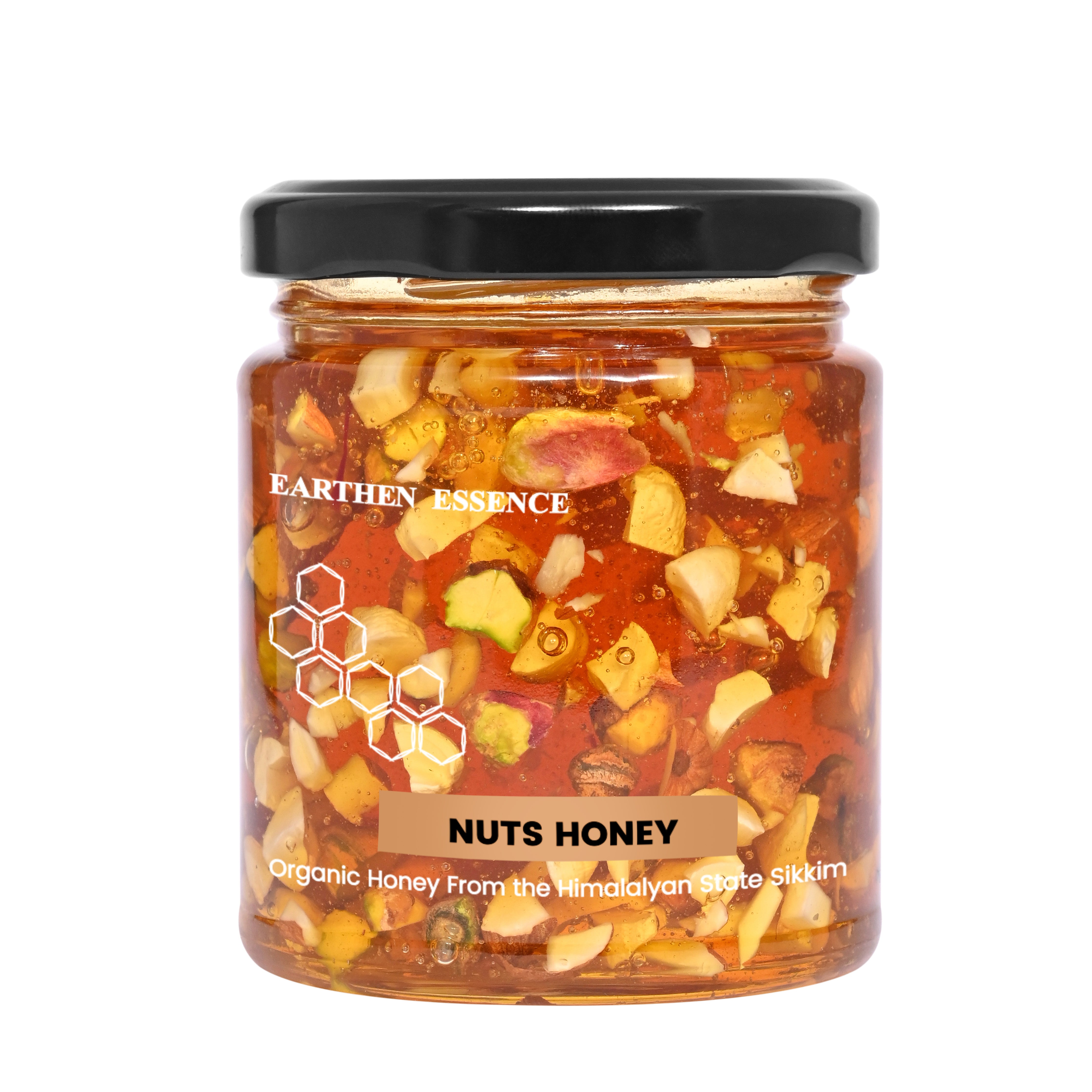 Organic NUTS Honey With Goodness of Almond, Fig, Pistachio, Raisins & Cashew, NMR tested | Unprocessed & Unpasteurized Honey | 100% Raw Pure & Natural | 0% Added Sugar No Preservatives | 250gm
