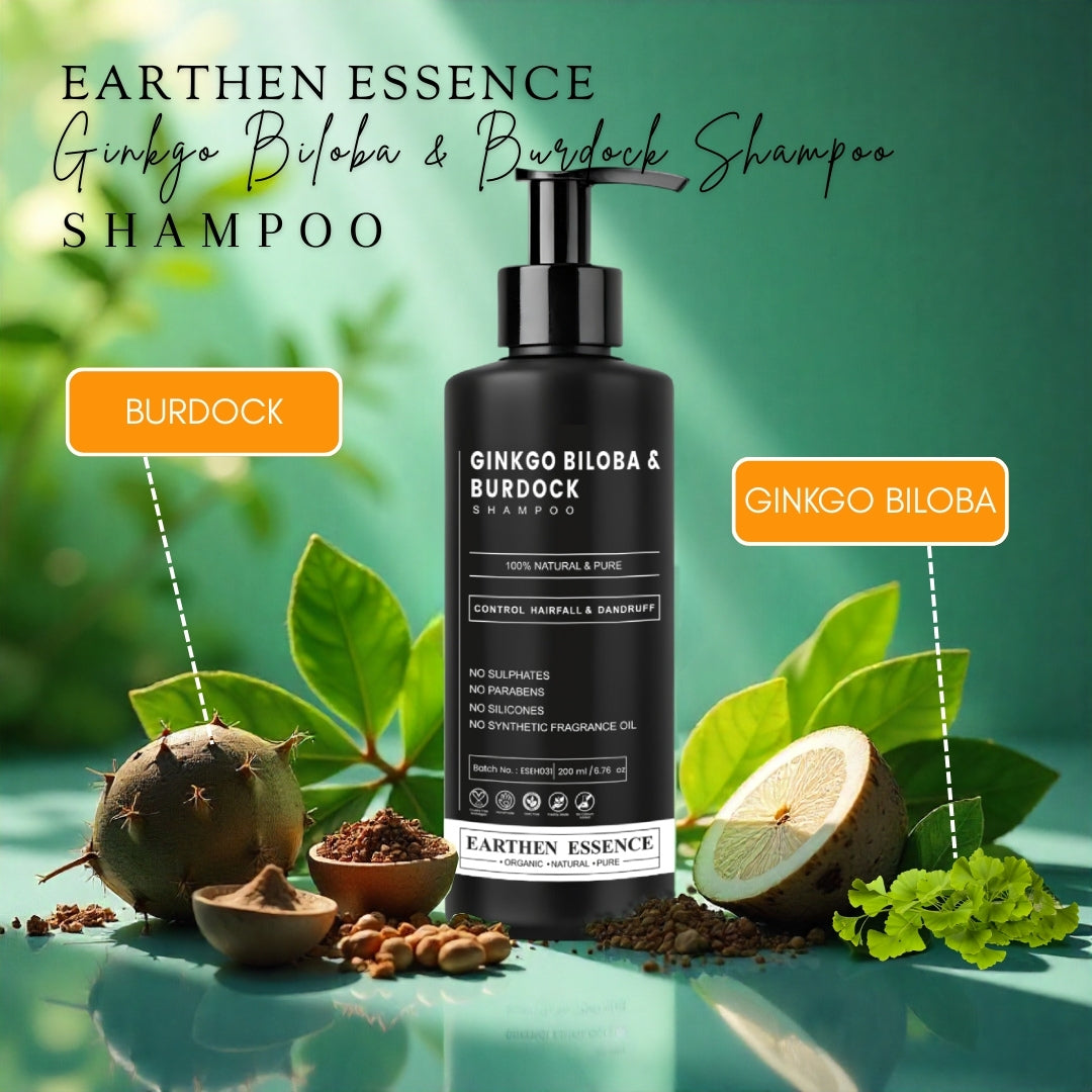 GINKGO BILOBA & BURDOCK Shampoo | Natural Remedy For Hairfall & Dandruff | 100ml