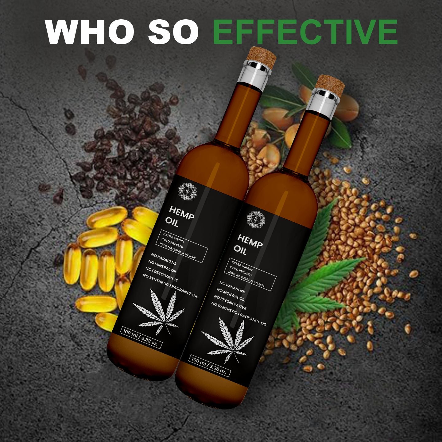 Organic HEMP SEED Oil | Woodpressed for Cooking Dips & Marinades Supports Hair Growth, Reduces Hairfall & Dandruff | Rich in Omega 3 & 6 | Multipurpose Oil Skin Repair, Face Oil, Anti-Ageing & Anti-Inflammatory | 100 ml