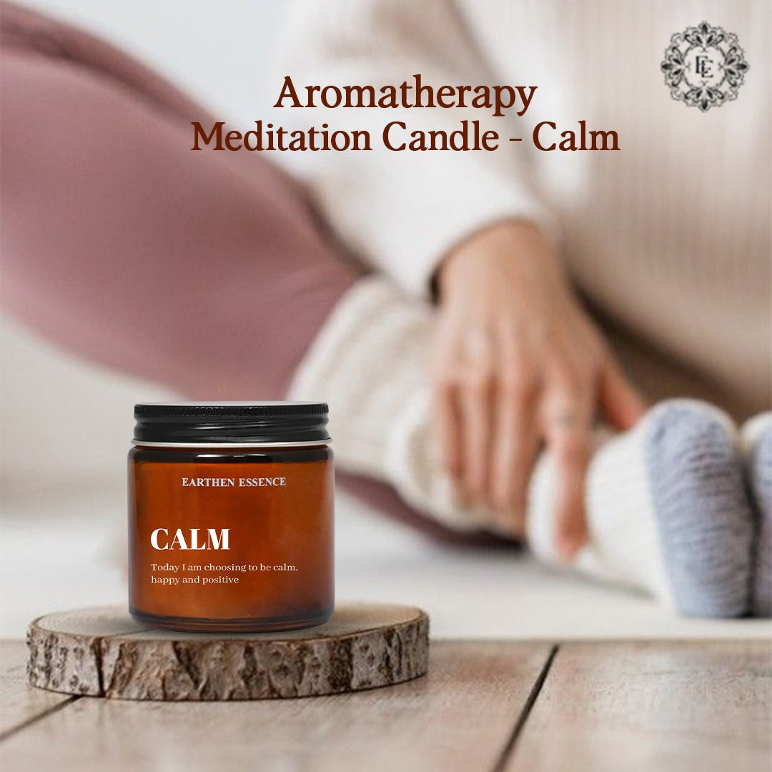 Aromatherapy | Meditation Candle -CALM | To bring peace, balance and serenity | With Pure Soy Wax & Blend of Pure Essential Oil | 100gm