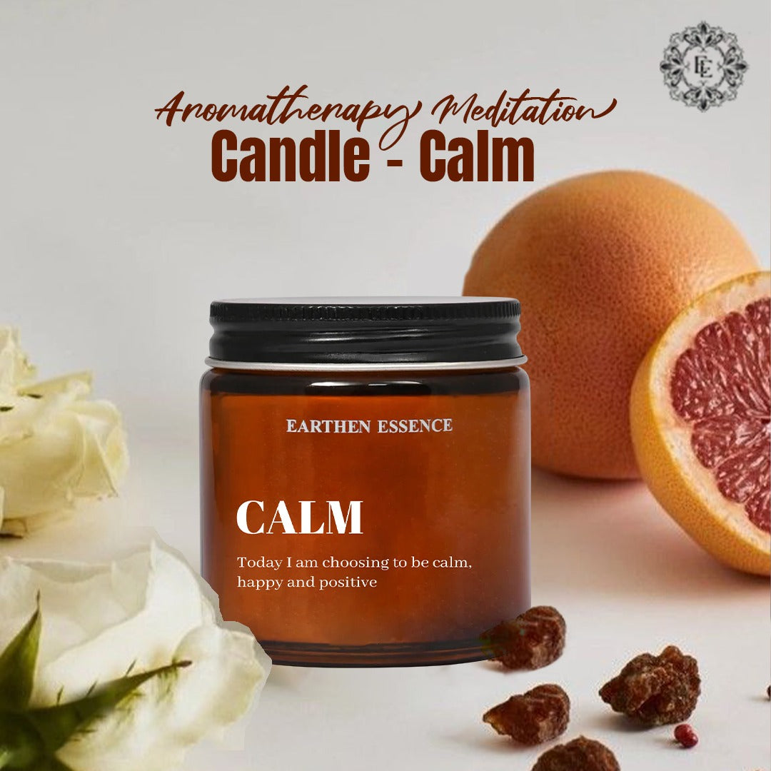 Aromatherapy | Meditation Candle -CALM | To bring peace, balance and serenity | With Pure Soy Wax & Blend of Pure Essential Oil | 100gm