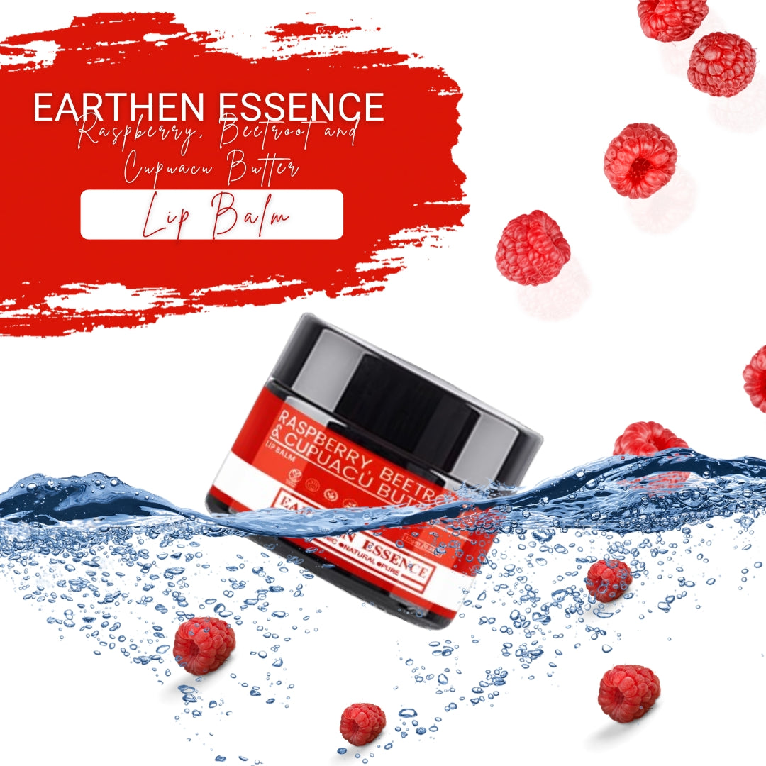 RASPBERRY, BEETROOT and CUPUACU BUTTER Lip Balm | Made with ECOCERT Certified Organic Bees Wax | For Smooth Supple and Lucious Lips | 8 gm