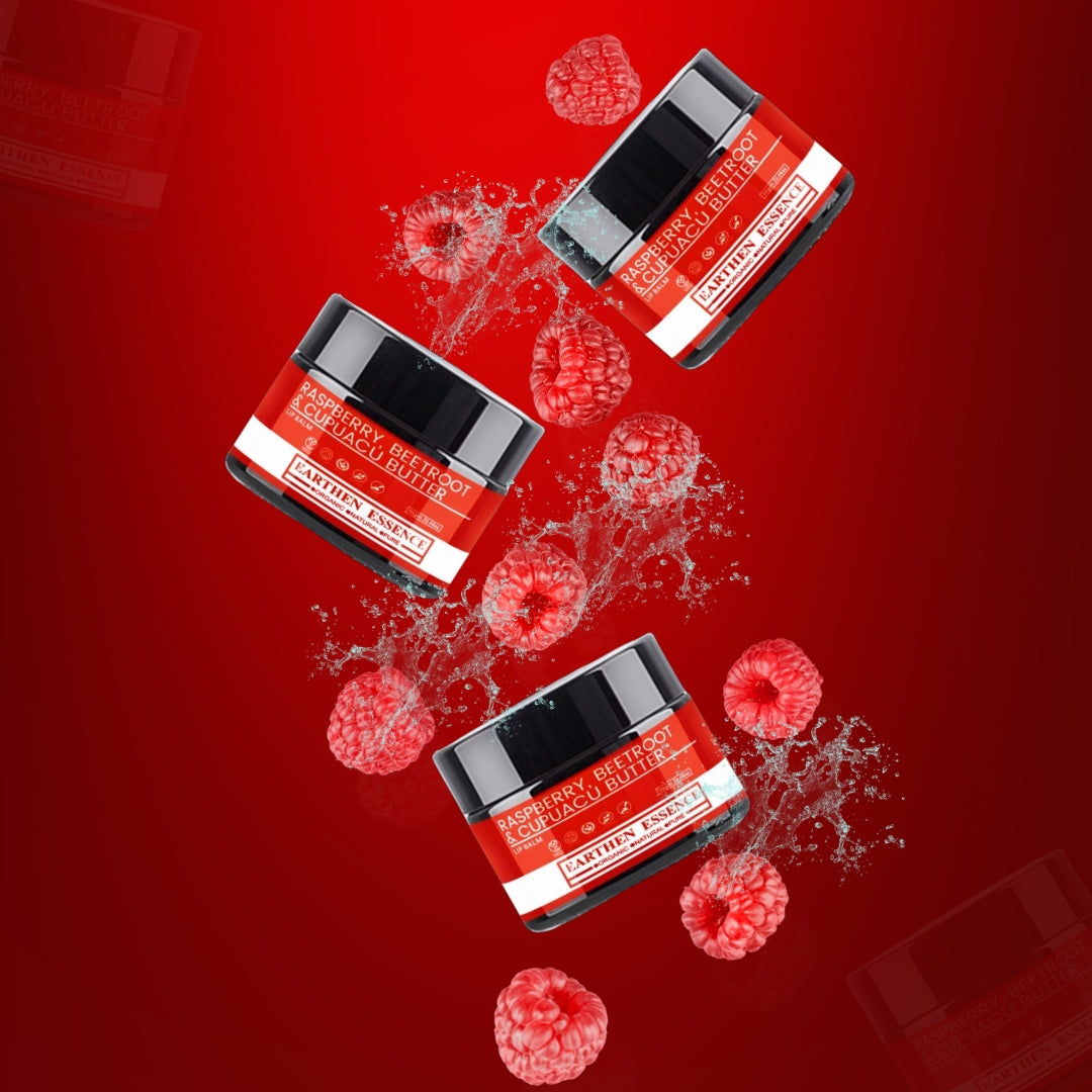 RASPBERRY, BEETROOT and CUPUACU BUTTER Lip Balm | Made with ECOCERT Certified Organic Bees Wax | For Smooth Supple and Lucious Lips | 8 gm