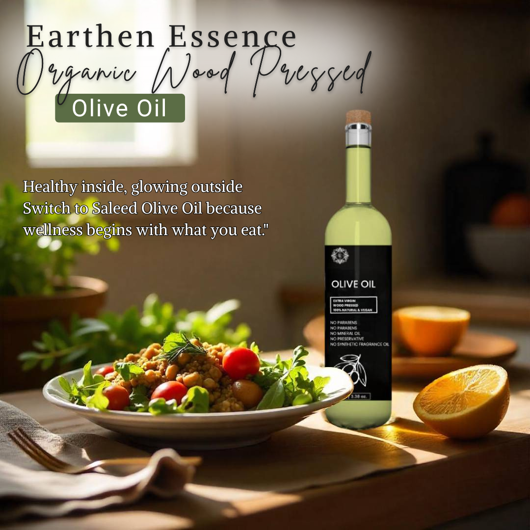 Organic OLIVE OIL | Woodpressed | Nourishing ; Strengthening Hair Treatment, Promotes Healthy Hair Growth, Enhances Shine and Moisture | Nourishes & hydrates| Extracted with Traditional Wood Pressed Method |100 ml