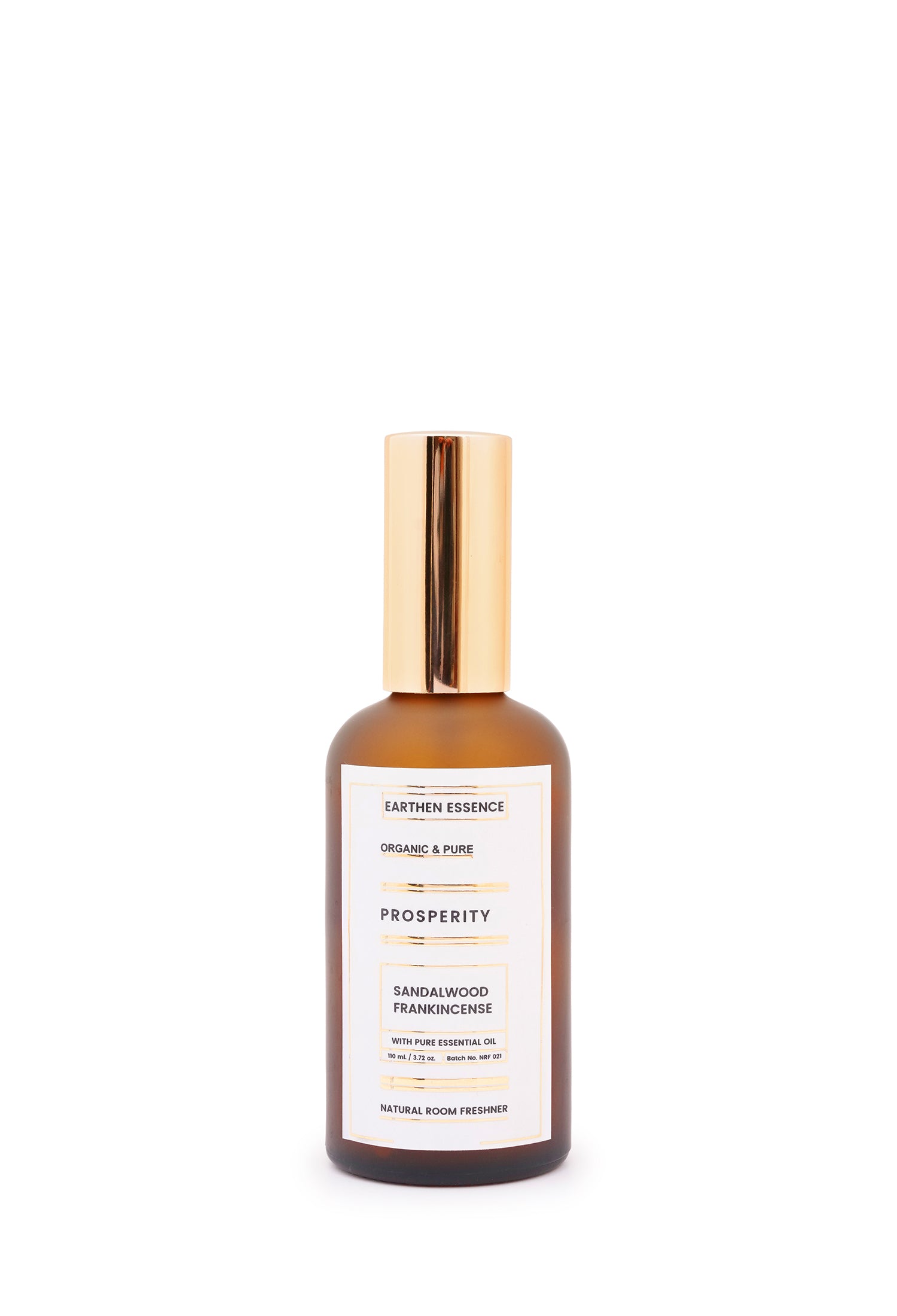 PROSPERITY Organic Room Freshner, Linen and Pillow Spray 110 ml with Pure Essential Oil SANDALWOOD and FRANKINCENSE