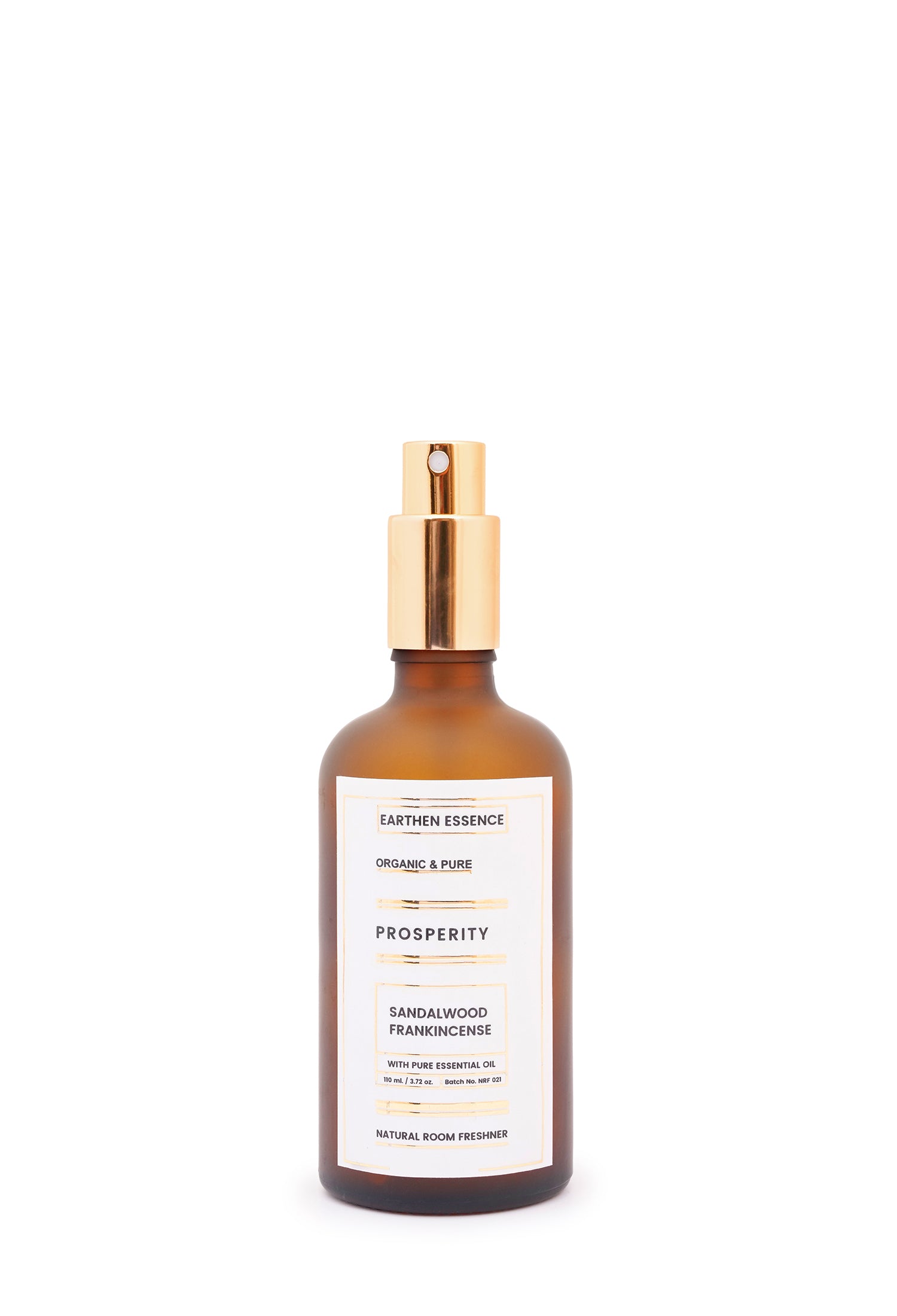 PROSPERITY Organic Room Freshner, Linen and Pillow Spray 110 ml with Pure Essential Oil SANDALWOOD and FRANKINCENSE