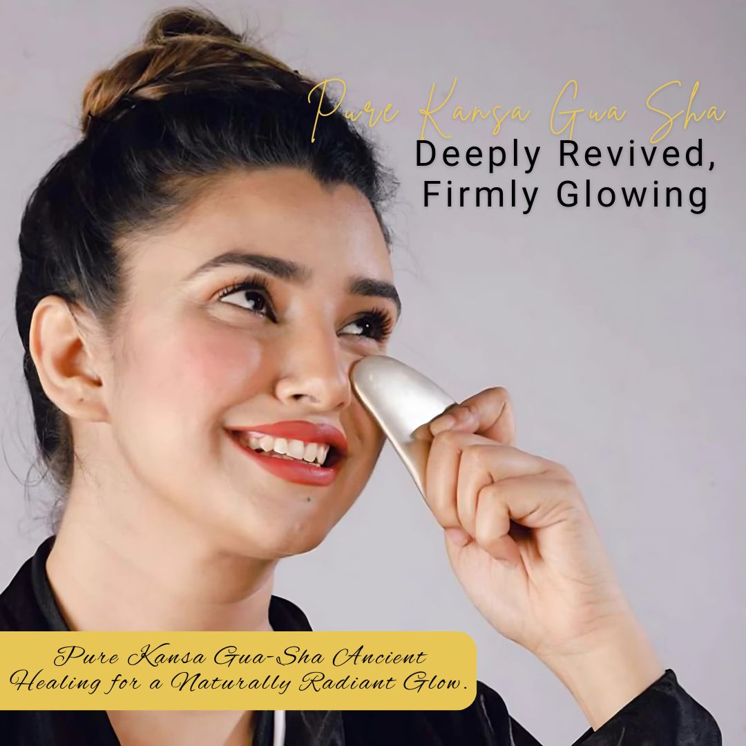 Pure KANSA GUA SHA for Radiant, Firm and Glowing Skin  |Reduces Stress, Wrinkles & Undereye Puffiness | Natural Face Sculpting & Lifting Tool for Men & Women