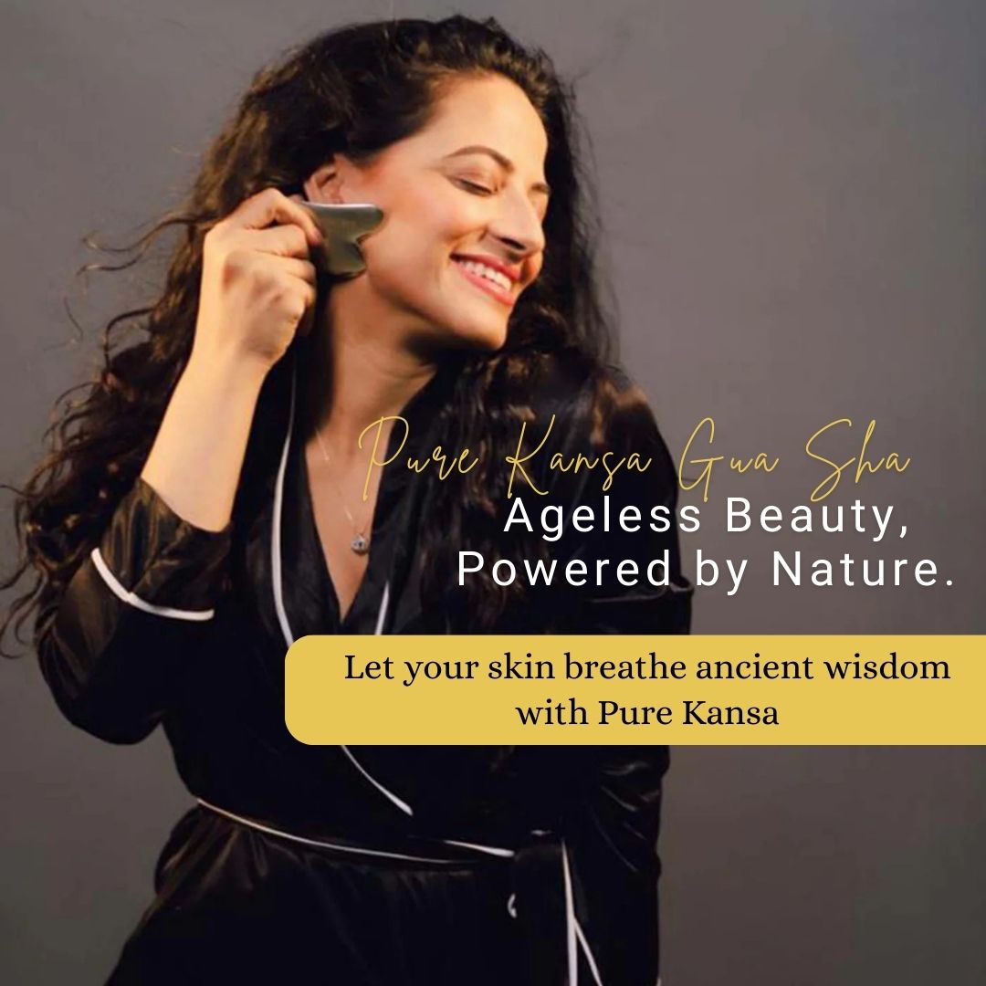 Pure KANSA GUA SHA for Radiant, Firm and Glowing Skin  |Reduces Stress, Wrinkles & Undereye Puffiness | Natural Face Sculpting & Lifting Tool for Men & Women