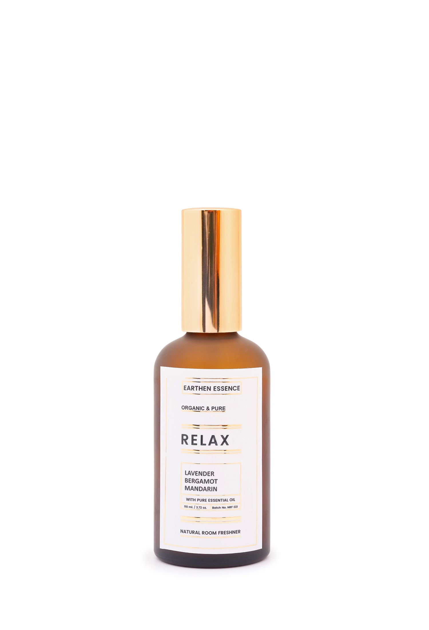 Earthen essence Organic RELAX Room Spray \ Freshner, Linen and Pillow Spray 110 ml with Pure Essential Oil LAVENDER, BERGAMOT and MANDARIN