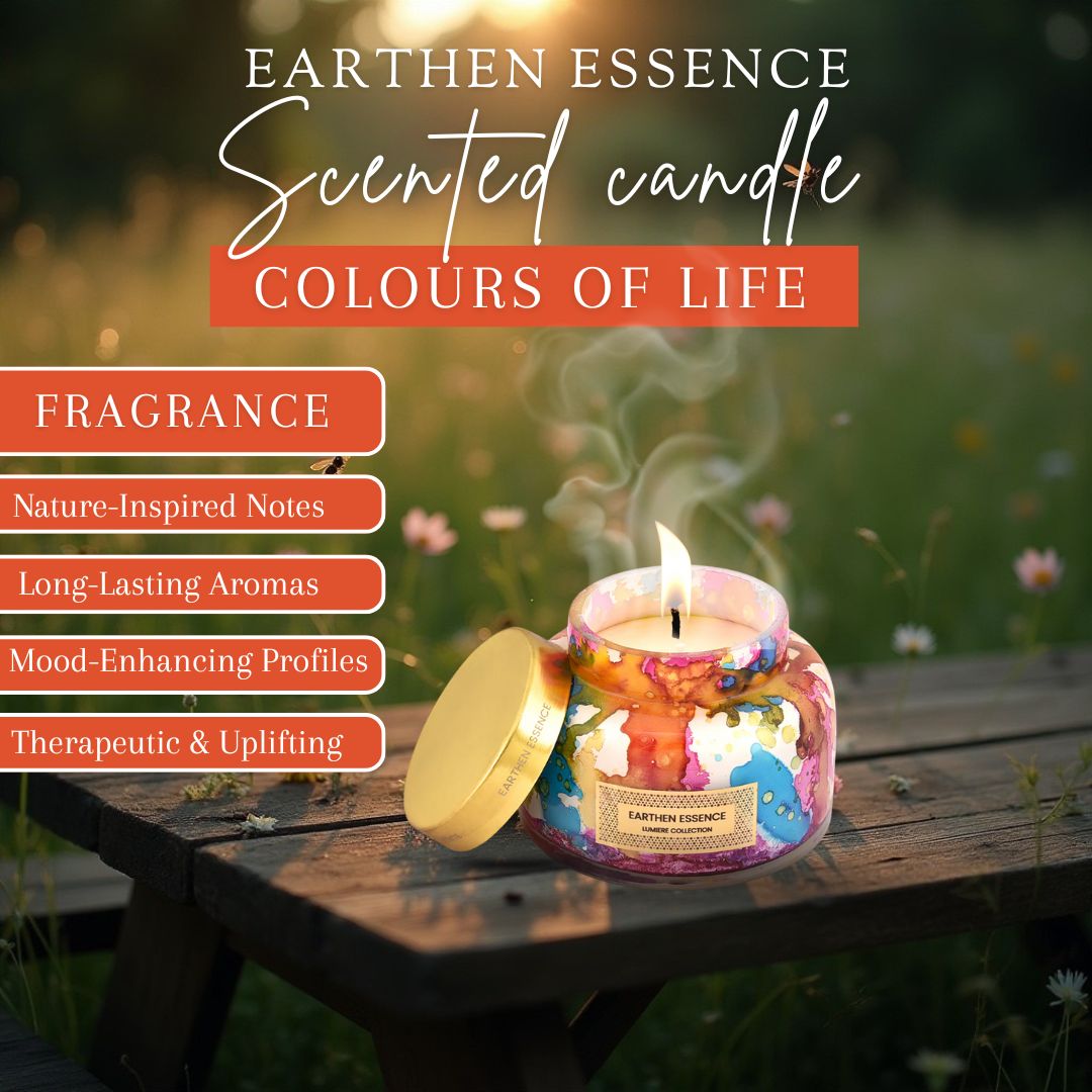 COLOURS OF LIFE Luxury Scented Candle | With IFRA Certified Fragrance | 100% Natural Soy Wax Eco-friendly | Smokeless & Non-Toxic | Hand Poured, With German Cotton Wick | 300gm