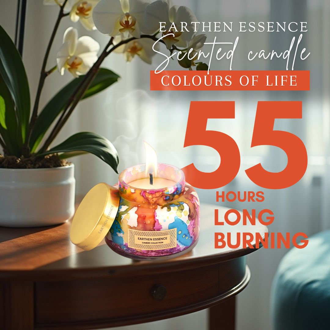 COLOURS OF LIFE Luxury Scented Candle | With IFRA Certified Fragrance | 100% Natural Soy Wax Eco-friendly | Smokeless & Non-Toxic | Hand Poured, With German Cotton Wick | 300gm