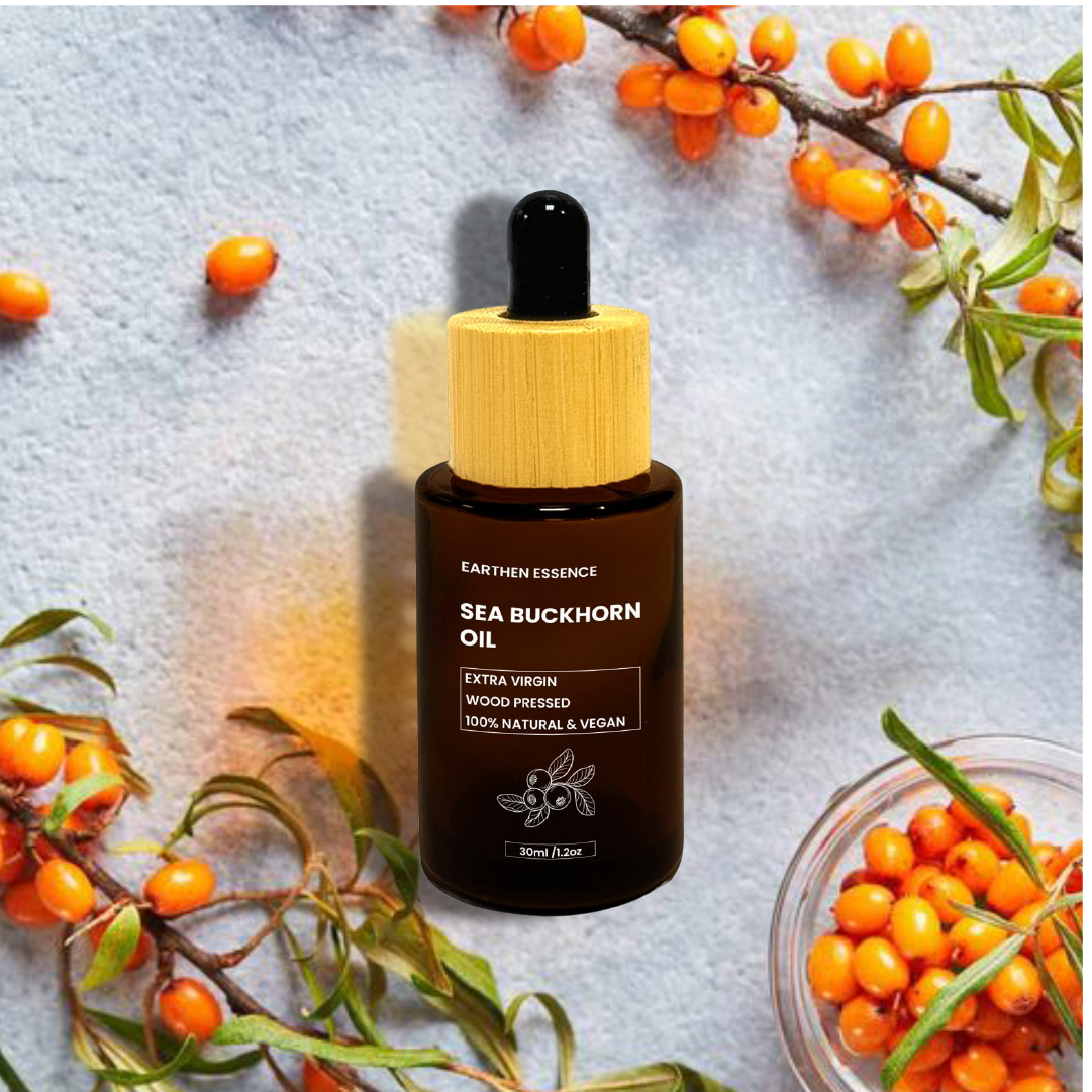 Organic SEABUCKTHORN Oil | Miracle Oil, with 4 Omega Fatty Acid | Therapeutic Grade Wood Pressed Edible Oil | For Skincare and Haircare | 100% Pure and Natural | Extracted with Traditional Wood Pressed Method | 30ml