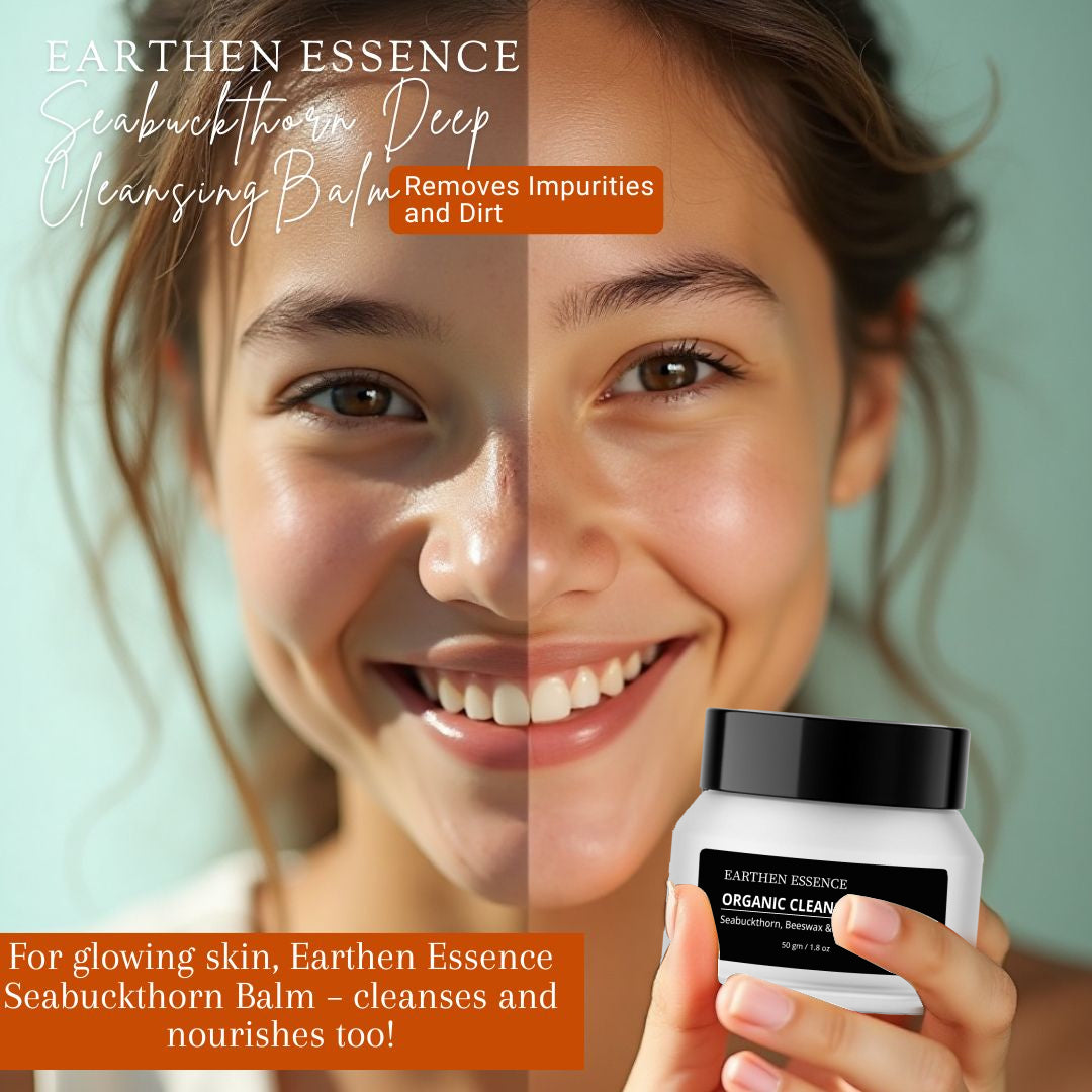 Seabuckthorn Deep Cleansing Balm Removes Impurities and Dirt / Nourishes & Hydrates Skin / Organic Cleansing Balm / Makeup Remover for Soft & Glowing Skin / 50 gm