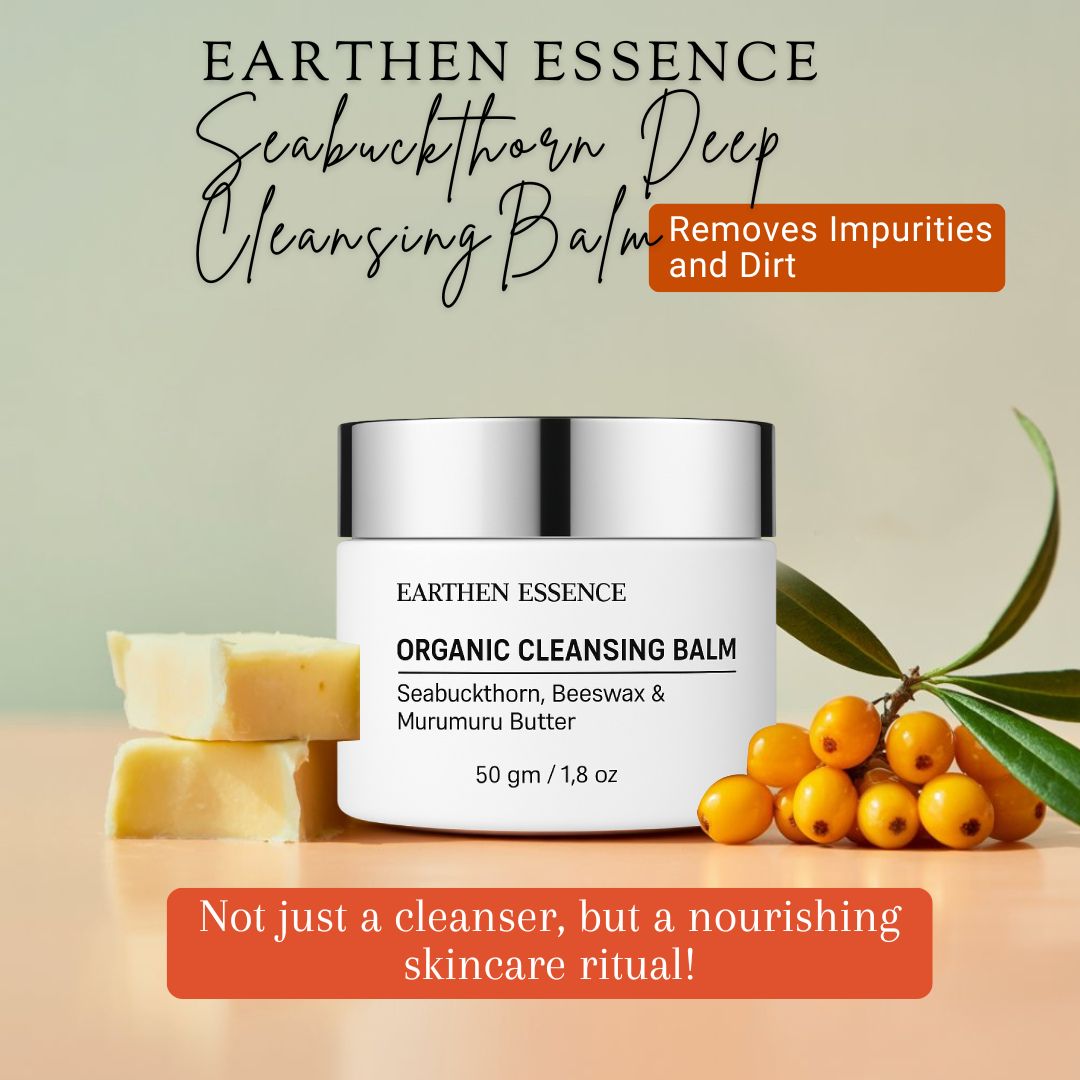 Seabuckthorn Deep Cleansing Balm Removes Impurities and Dirt / Nourishes & Hydrates Skin / Organic Cleansing Balm / Makeup Remover for Soft & Glowing Skin / 50 gm