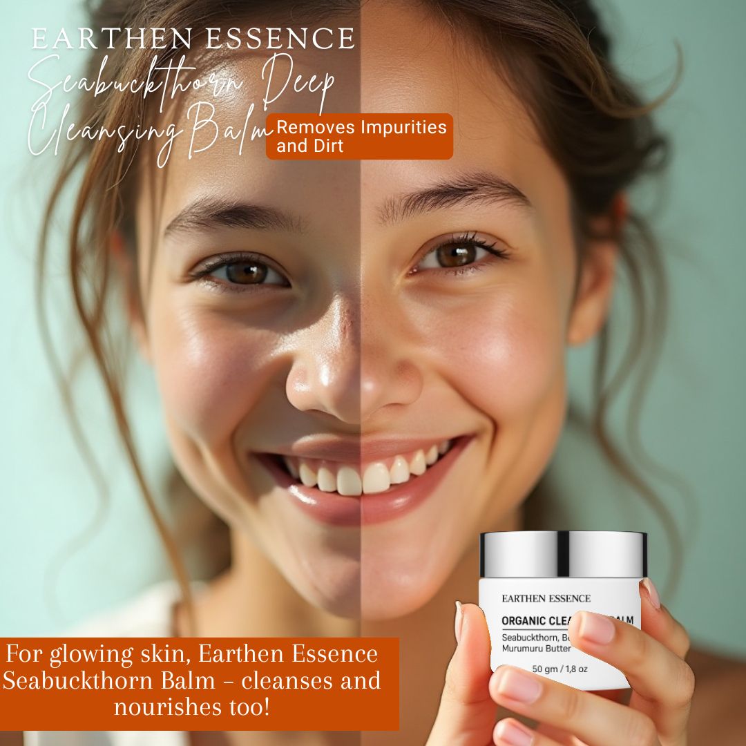 Seabuckthorn Deep Cleansing Balm Removes Impurities and Dirt / Nourishes & Hydrates Skin / Organic Cleansing Balm / Makeup Remover for Soft & Glowing Skin / 50 gm