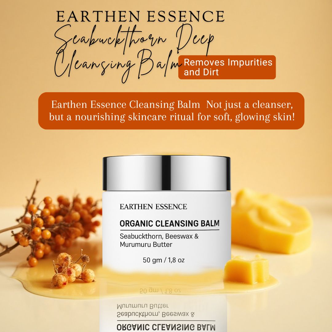 Seabuckthorn Deep Cleansing Balm Removes Impurities and Dirt / Nourishes & Hydrates Skin / Organic Cleansing Balm / Makeup Remover for Soft & Glowing Skin / 50 gm