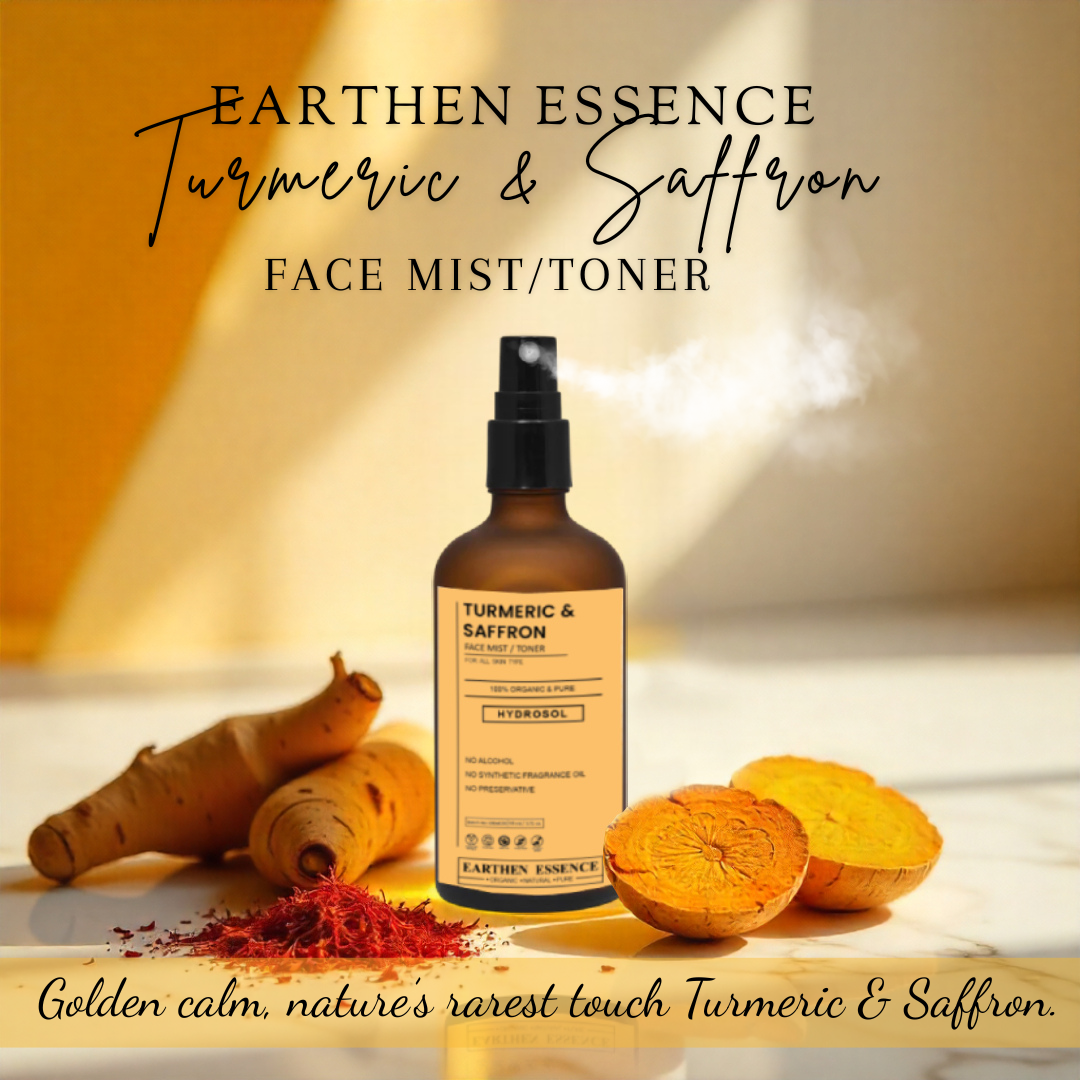 TURMERIC and SAFFRON Face Mist / Toner | Pure Hydrosol | Skin Brightening, Antiaging and Radiance | For All Skin Types | 100ml
