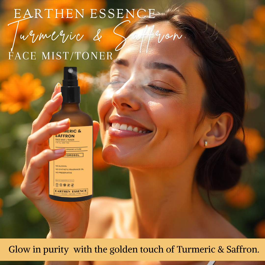 TURMERIC and SAFFRON Face Mist / Toner | Pure Hydrosol | Skin Brightening, Antiaging and Radiance | For All Skin Types | 100ml