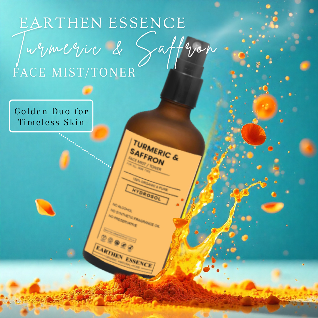 TURMERIC and SAFFRON Face Mist / Toner | Pure Hydrosol | Skin Brightening, Antiaging and Radiance | For All Skin Types | 100ml