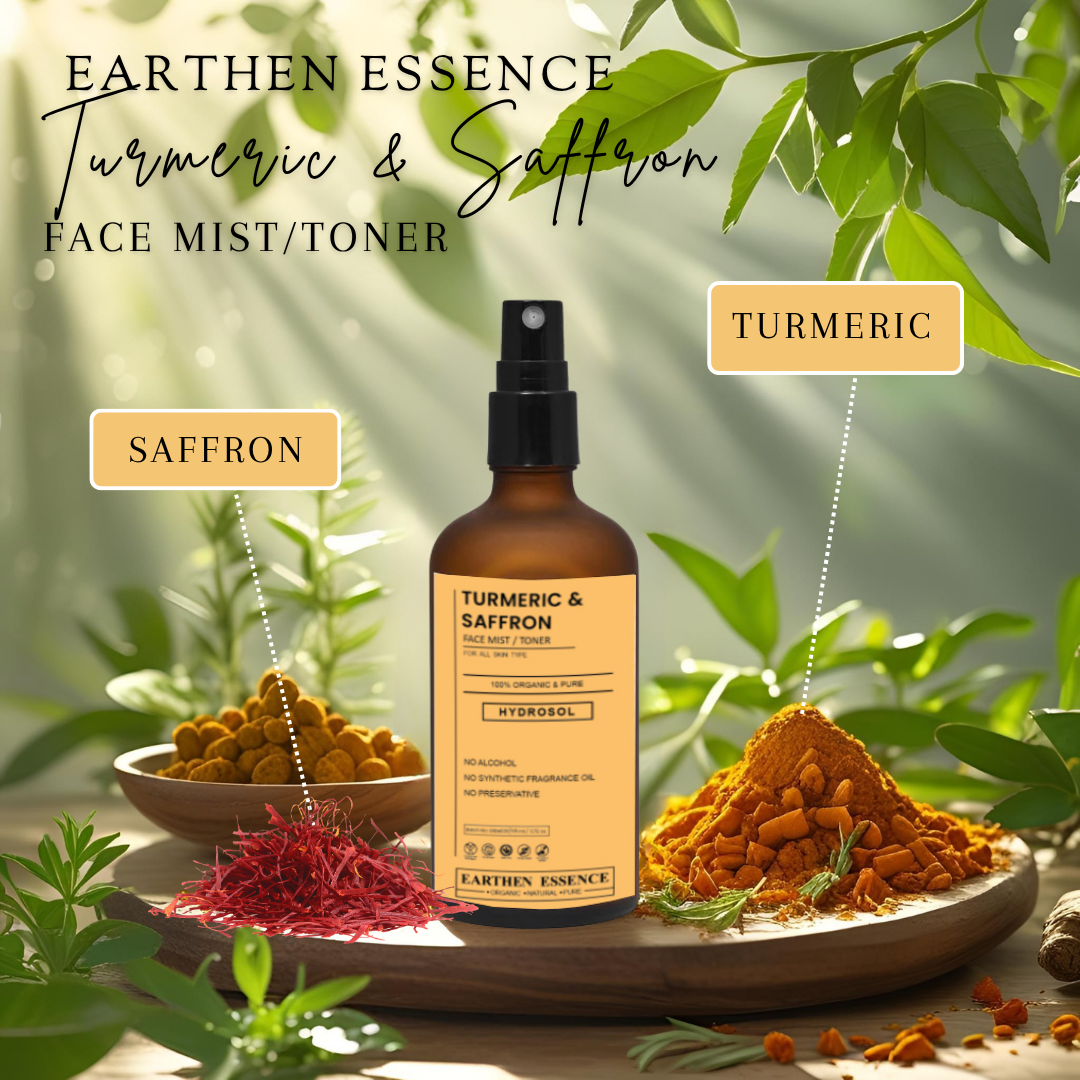 TURMERIC and SAFFRON Face Mist / Toner | Pure Hydrosol | Skin Brightening, Antiaging and Radiance | For All Skin Types | 100ml
