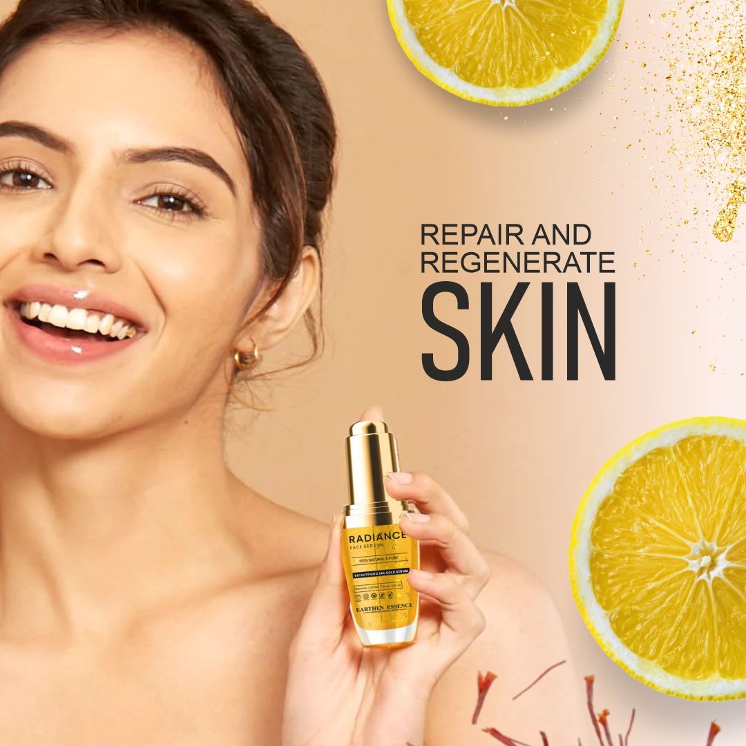 RADIANCE 24k Gold Face Serum | For Glowing Skin, Brightening, Reduce Wrinkles, Uneven Skin tone, Dark Spots | Natural & Organic Based | 30ml