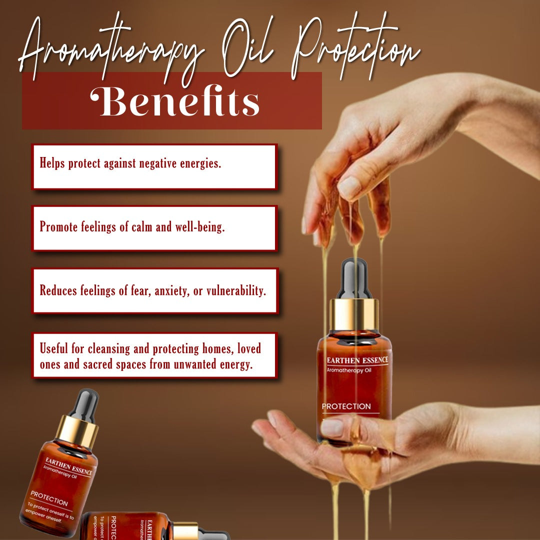 Aromatherapy oil PROTECTION | Blend Of Pure Essential Oils | 100% Therapeutic Essential Oil | Protection From Negative Energy | Wards Off From evil Eye | 100% Pure & Natural | Easy To Use| 10 ml