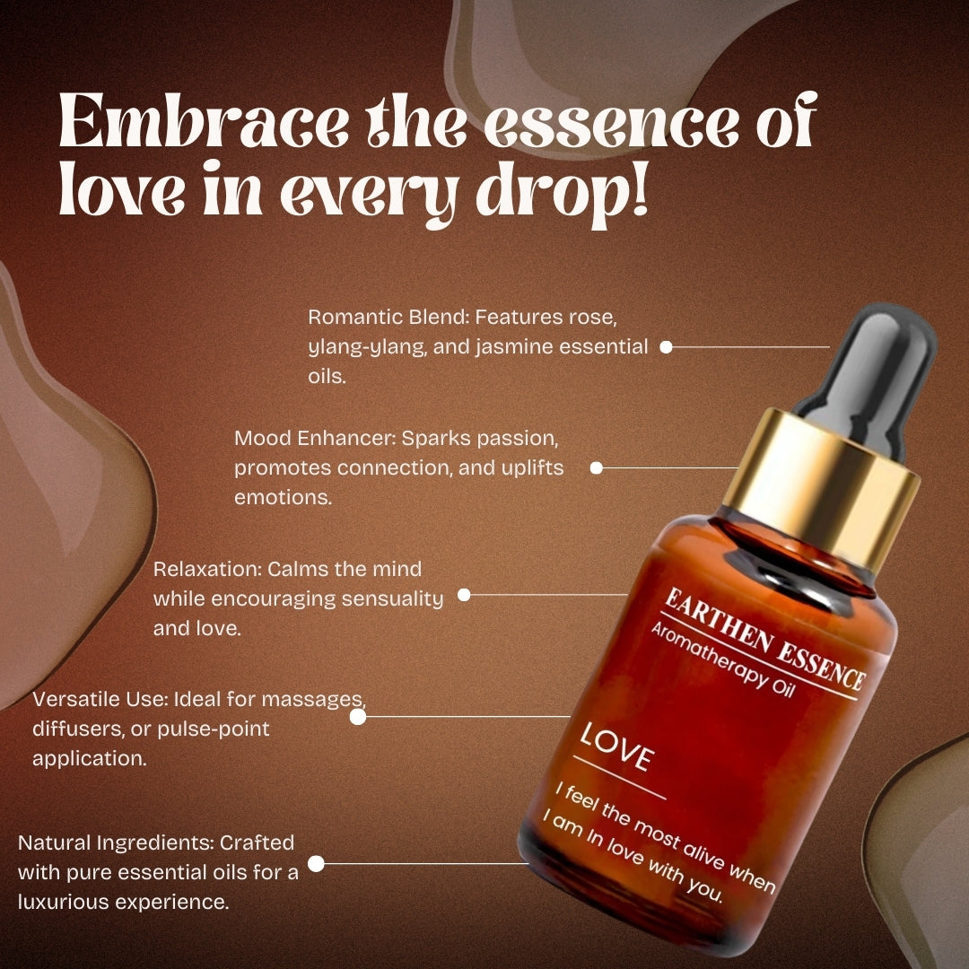 Aromatherapy oil LOVE | Blend of Pure Essential Oils | 100% Therapeutic Essential Oil | Attract Love and Deepen Connection | For Love and Passion |100% Pure & Natural | Easy To Use | 10 ml