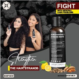 ASWAGANDHA & STINGING NEETLE Organic Hair Oil | Hair Oil for Hair growth, Hair fall control, Dull & Damaged Hair | Light Hair Oil for Men & Women 100% Pure, Natural & Organic | 100ml