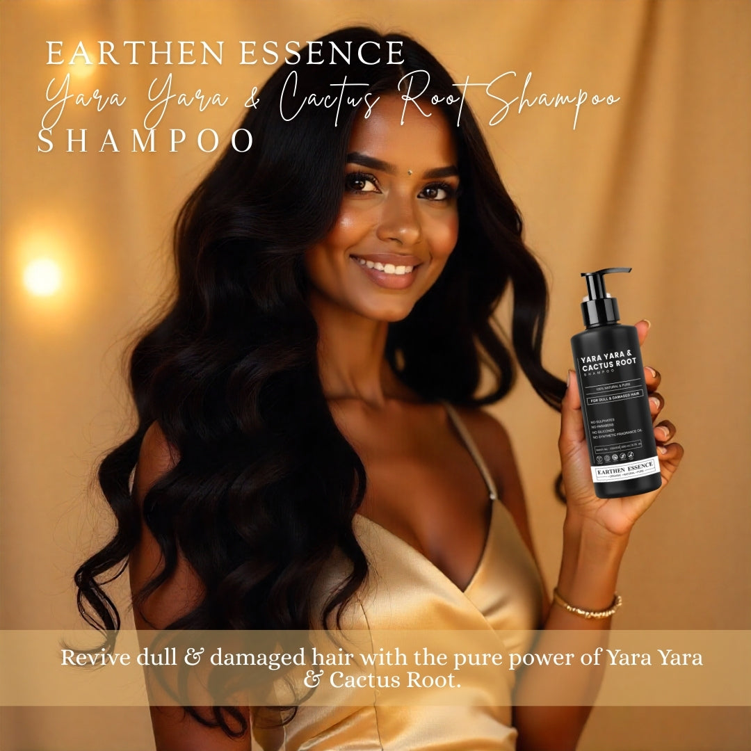 YARAYARA & CACTUS ROOT Shampo for Dull & Damaged Hair | Natural hair Cleanser | Sulphate & Parabeen free | 100ml