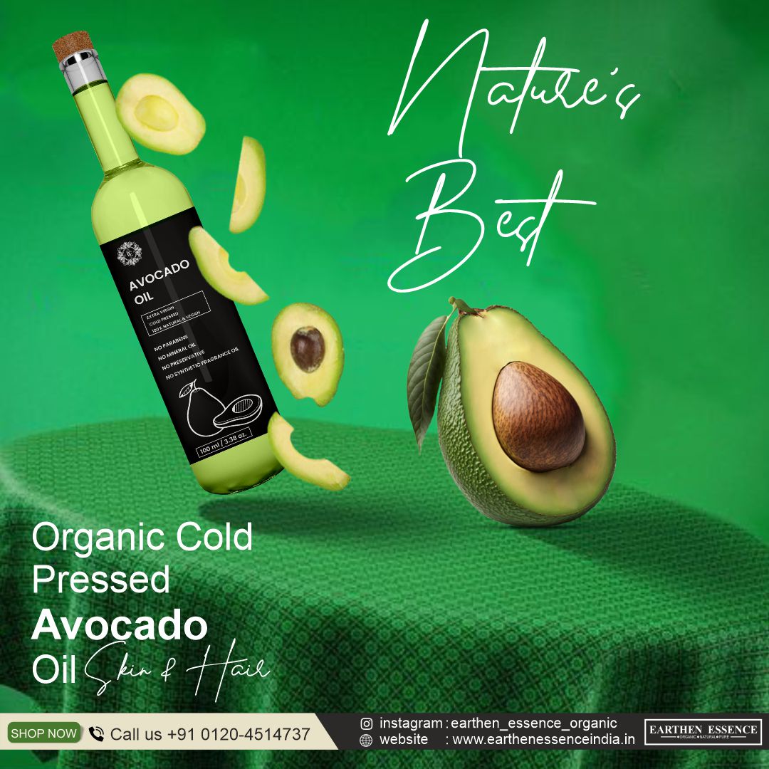 Organic AVOCADO Oil | Woodpressed | Rich With Antioxidant and Omega 3 | for Skin Care, Nourished Hair & Body | Extracted with Traditional Wood Pressed Method |100 ml