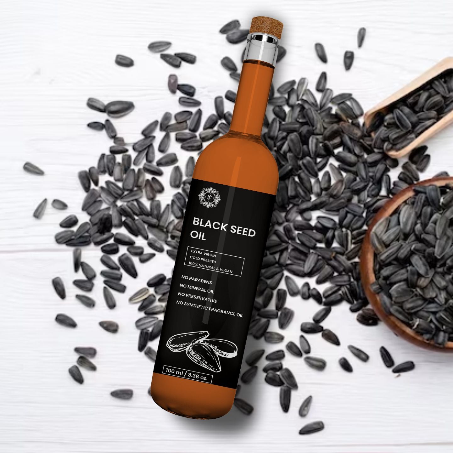 Organic BLACK SEED Oil | Woodpressed | for Skin Care, Nourished Hair & Body | Extracted with Traditional Wood Pressed Method | 100 ml