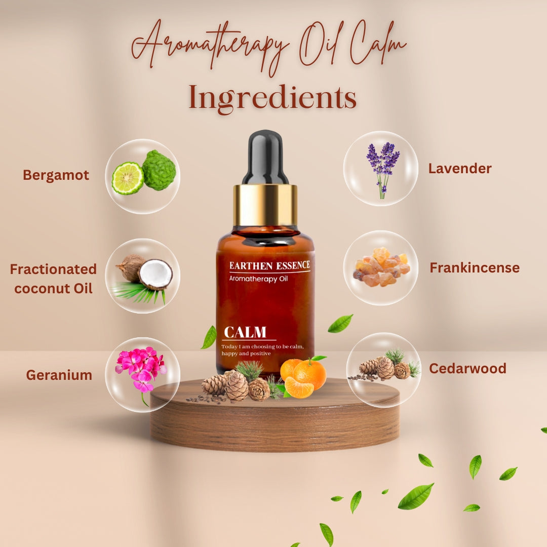 Aromatherapy oil CALM | Blend of Pure Essential Oils | 100% Therapeutic Essential Oil | Reduce Anxiety and Stress | Relax and Uplift Mood | 100% Pure & Natural | Easy To Use| 10 ml