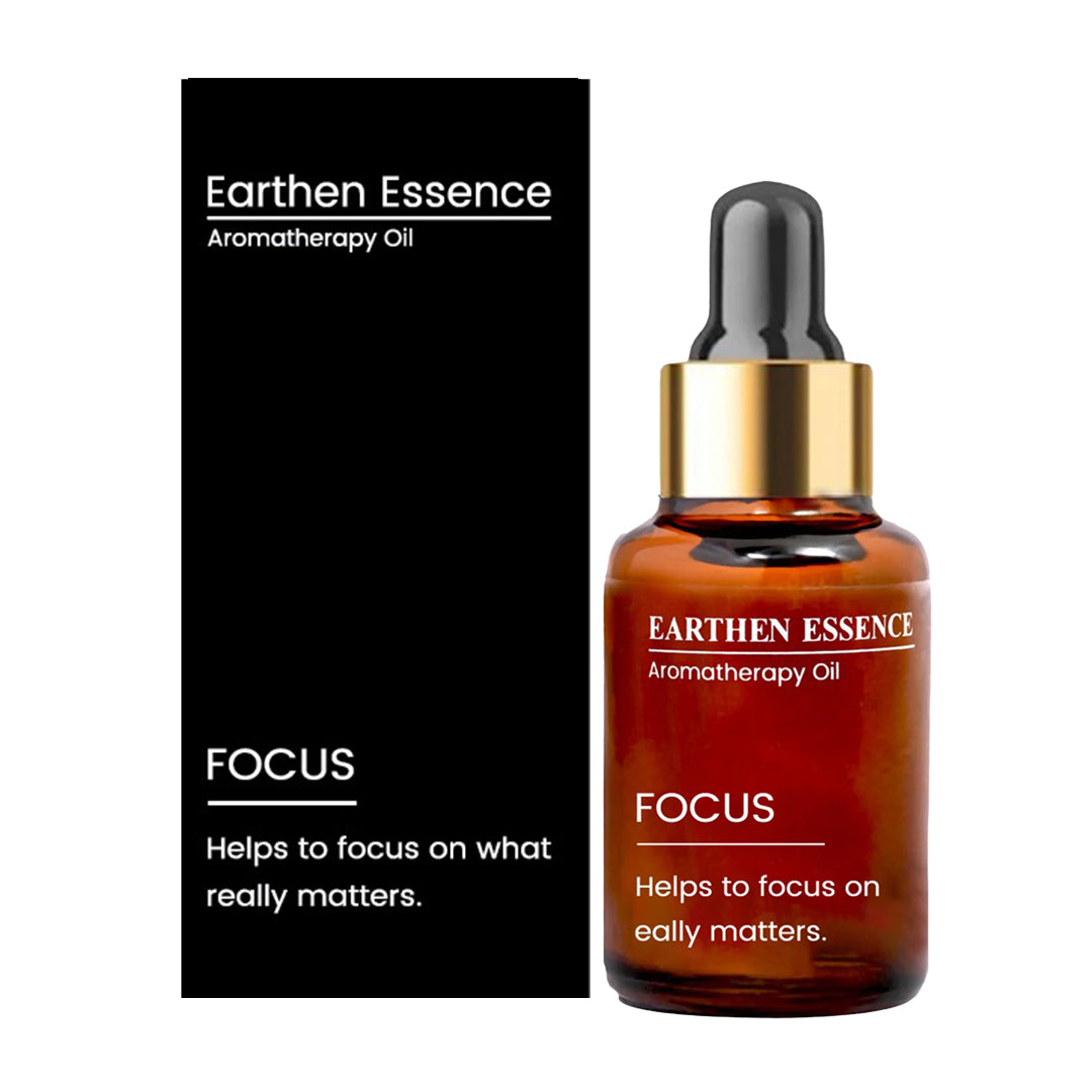 Earthen essence Aromatherapy oil FOCUS| Blend of pure Essential Oils| 100% Therapeutic Essential Oil | Improve Concentration | 100% Pure & Natural | Easy To Use| 10ml