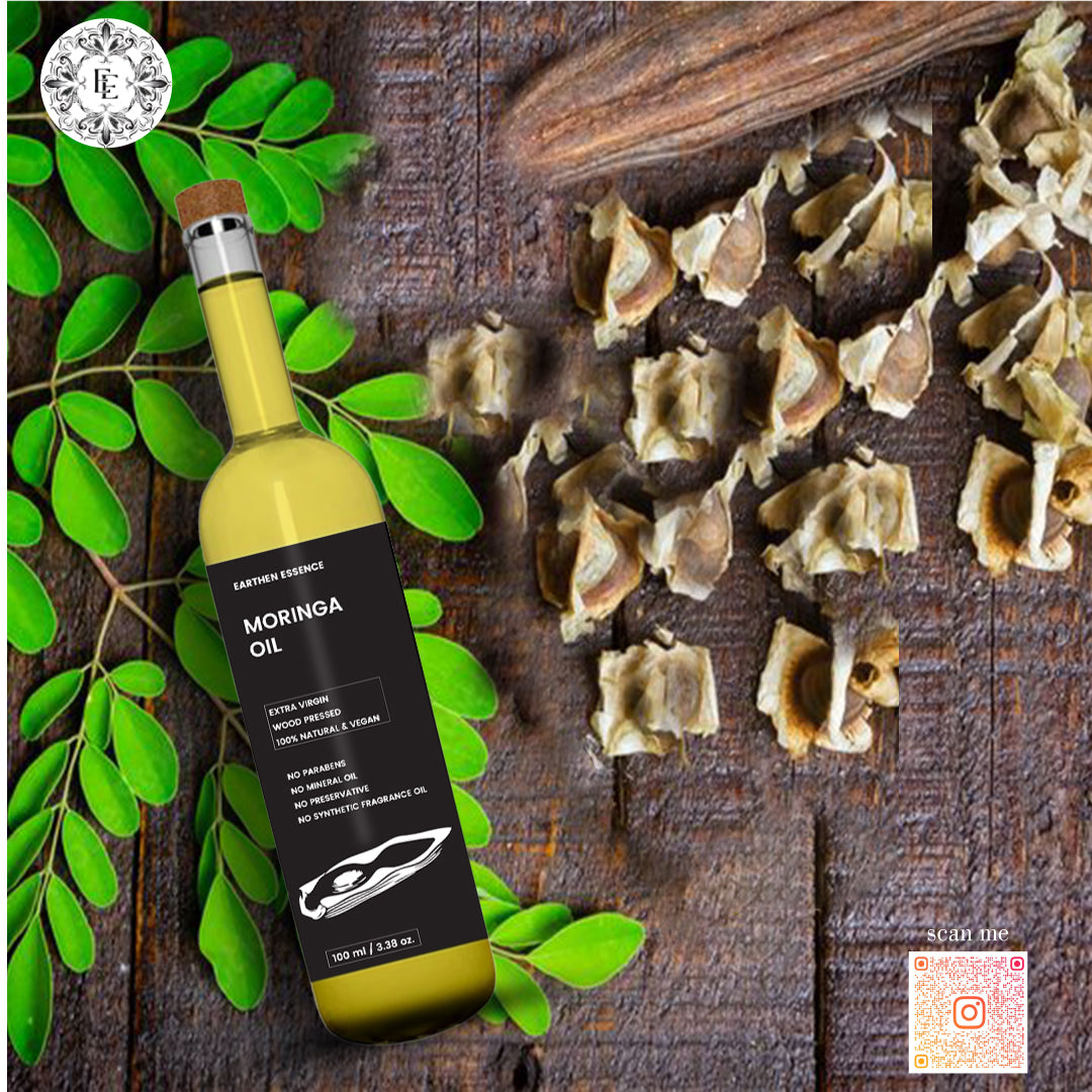 Organic MORINGA SEED Oil | Organic, Edible | For Skin Care, Nourished Hair & Body | Extracted with Traditional Wood Pressed Method | 100 ml