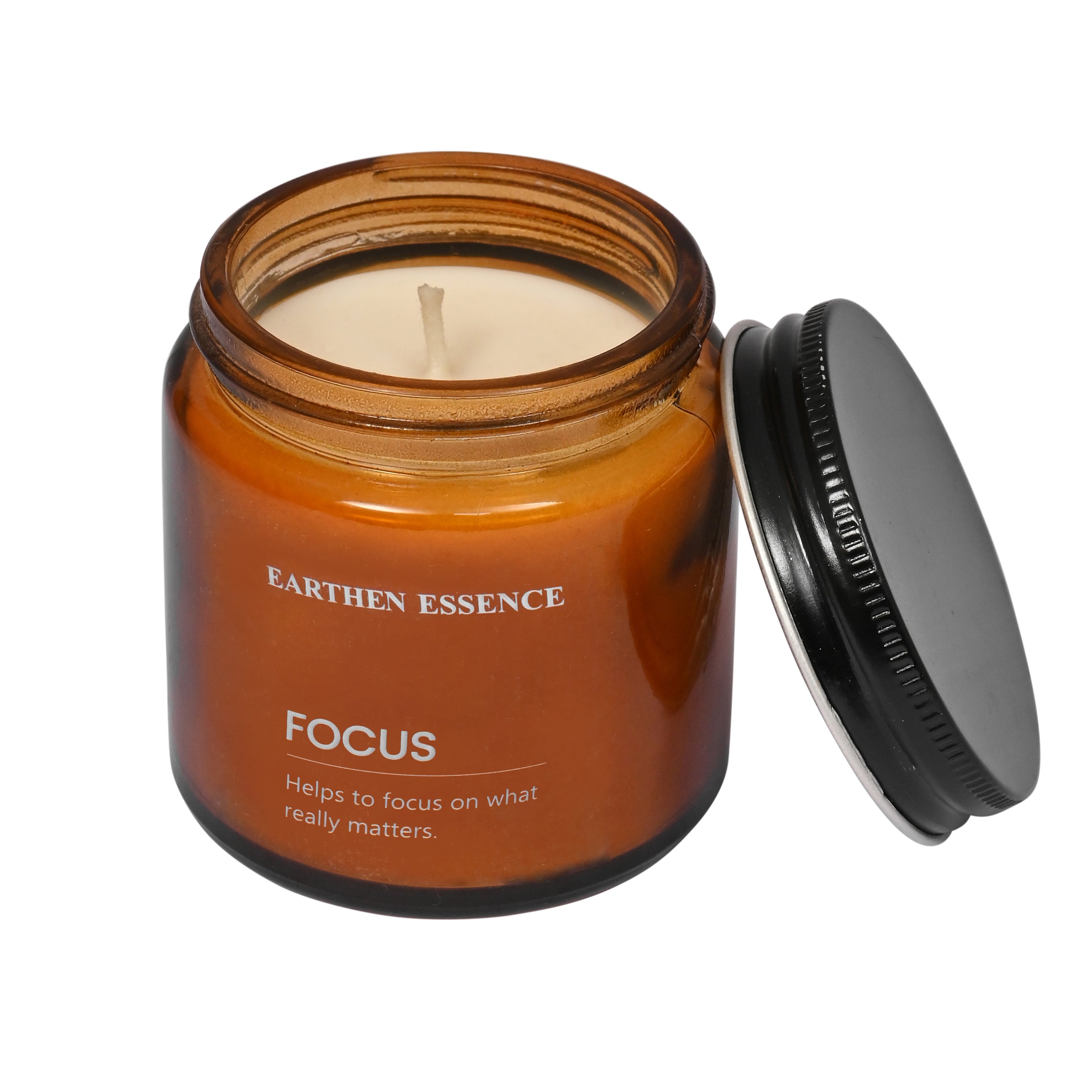 Aromatherapy | Meditation Candle -FOCUS | For Concentration, Clarity, Focus & Productivity | With Pure Soy Wax & Blend of Pure Essential Oil | 100gm