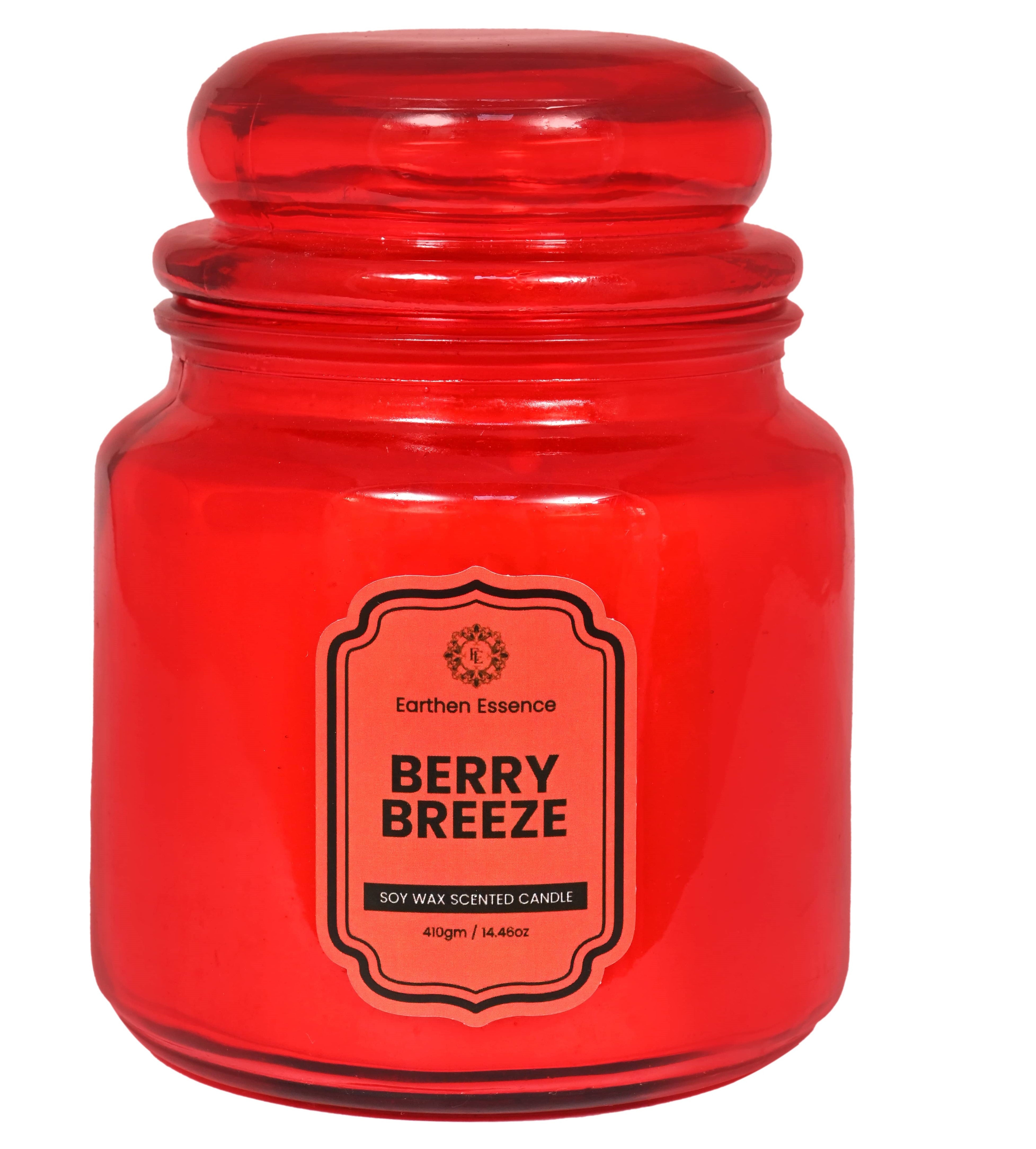 Earthen Essence Yankee Jar Luxury Scented Candle BERRY BREEZE | 100% Natural Soy Wax Eco-friendly | Smokeless & Non-Toxic | Hand poured 3 Wick Lead Free Cotton wick | Re Usable Jar