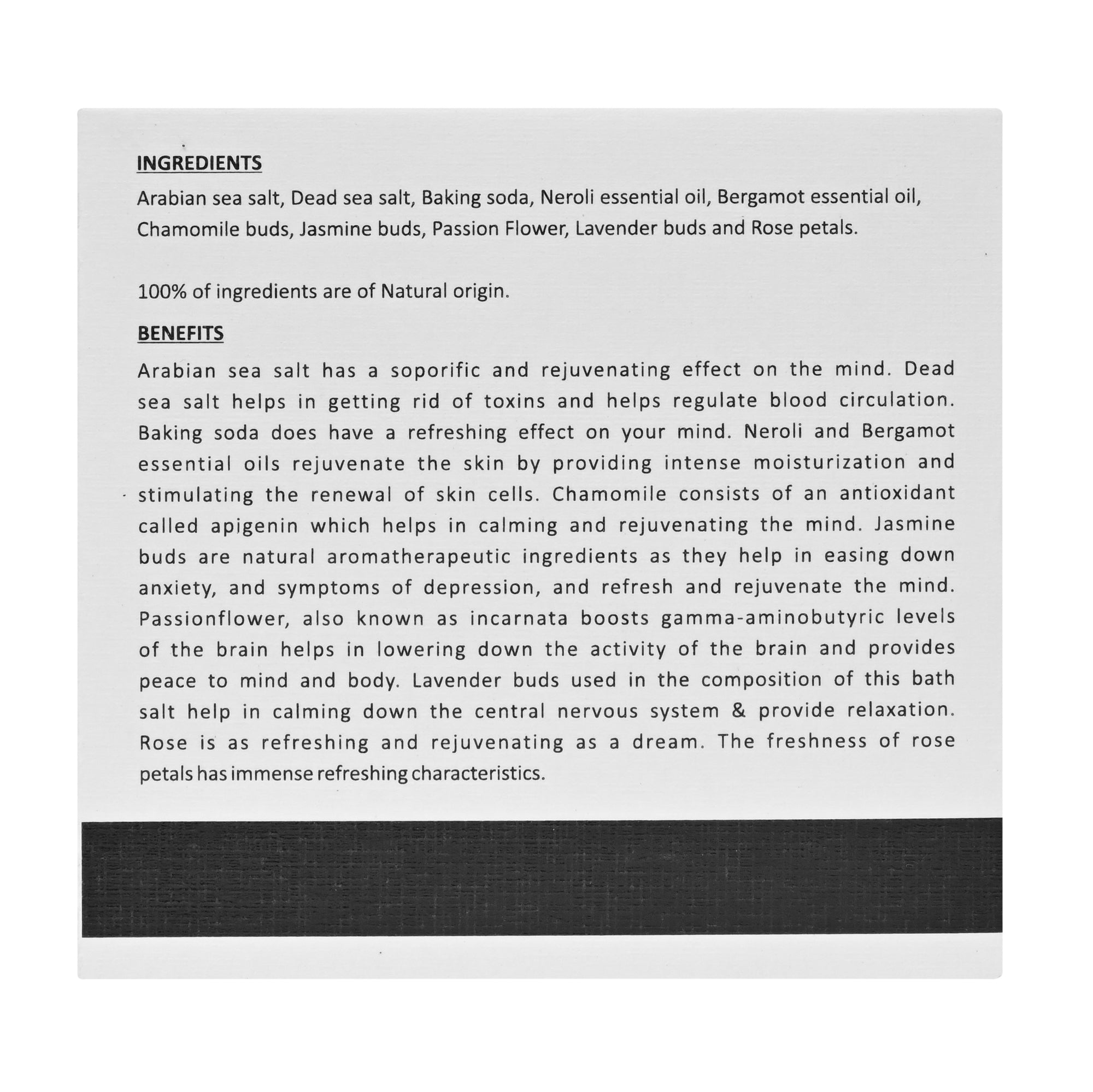 REJUVENATE Bath Salt with Pure Essential Oil NEROLI & BERGAMOT | Mix of Epsom Salt, Himalayan Salt, and Sea Salt, Vitamin C & E | for Body & Foot Spa | 100gm