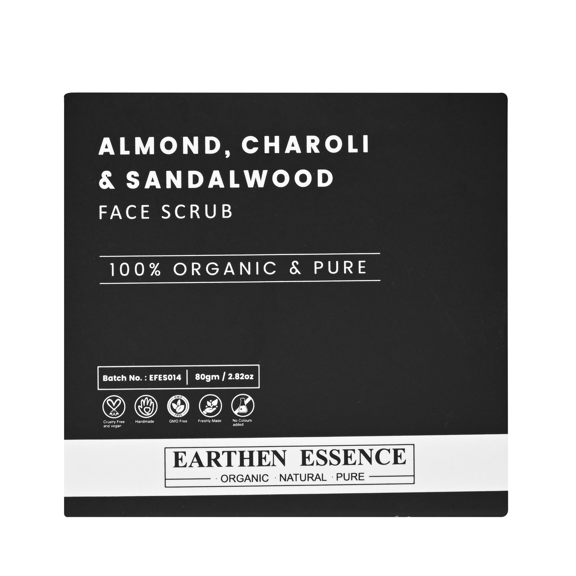 ALMOND, CHAROLI & SANDALWOOD Organic Face Scrub | Revitalizing Tan Removal Scrub | Cleanser Scrub For Deep Exfoliation | Dead Skin Remover, Skin Brightening  & Lightening