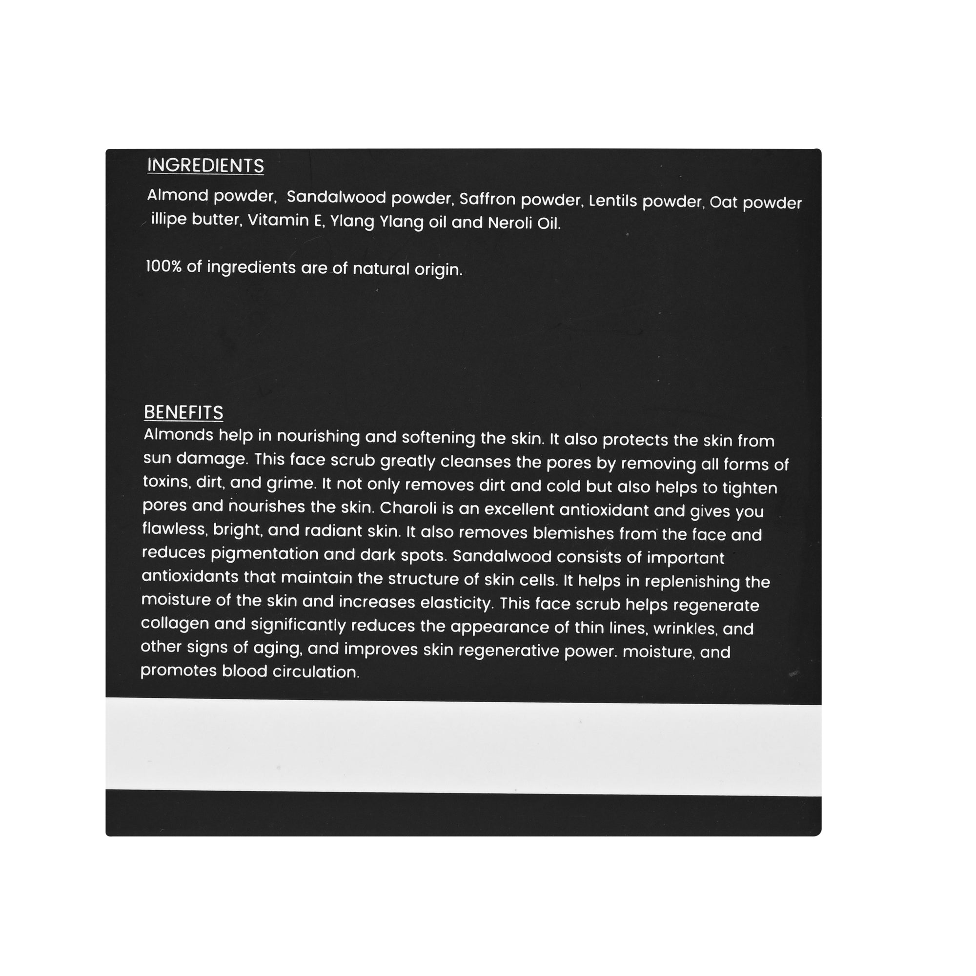 ALMOND, CHAROLI & SANDALWOOD Organic Face Scrub | Revitalizing Tan Removal Scrub | Cleanser Scrub For Deep Exfoliation | Dead Skin Remover, Skin Brightening  & Lightening