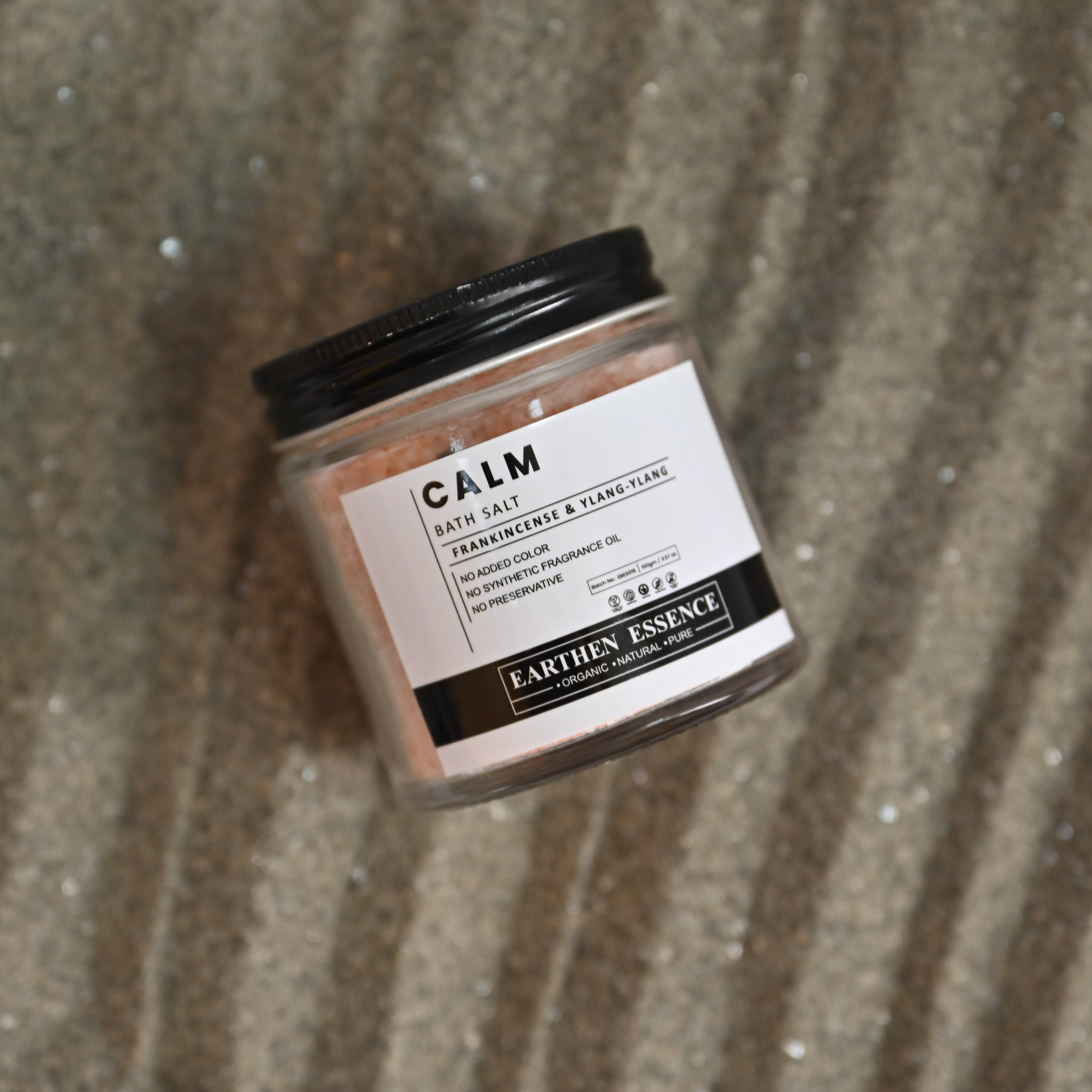 CALM Bath Salt with Pure Essential Oil FRANKINCENSE & YLANG YLANG | Mix of Epsom Salt, Himalayan Salt, and Sea Salt, Vitamin C & E | | Relaxing & Calming, Tension, Anxiety & Stress Buster | Calms Down Nerves | 100gm