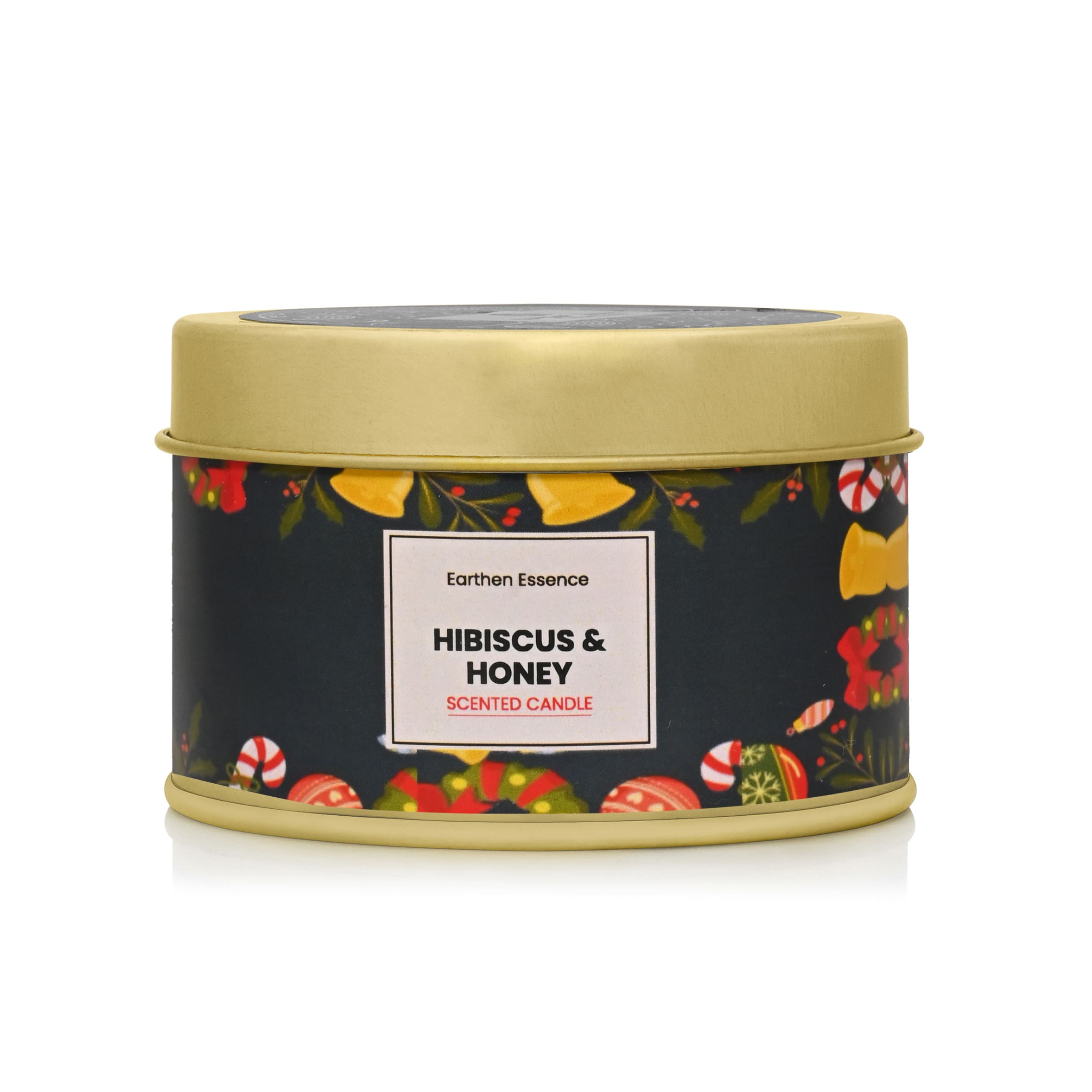 HIBISCUS & HONEY Fragrance Pure Soy Wax Luxury Scented Candle | Christmas Candle | | 100% Natural Wax & Lead Free Cotton Wick | Upto 18 Hours of Clean Burning | Smokeless & Non-Toxic Candles | 110gm