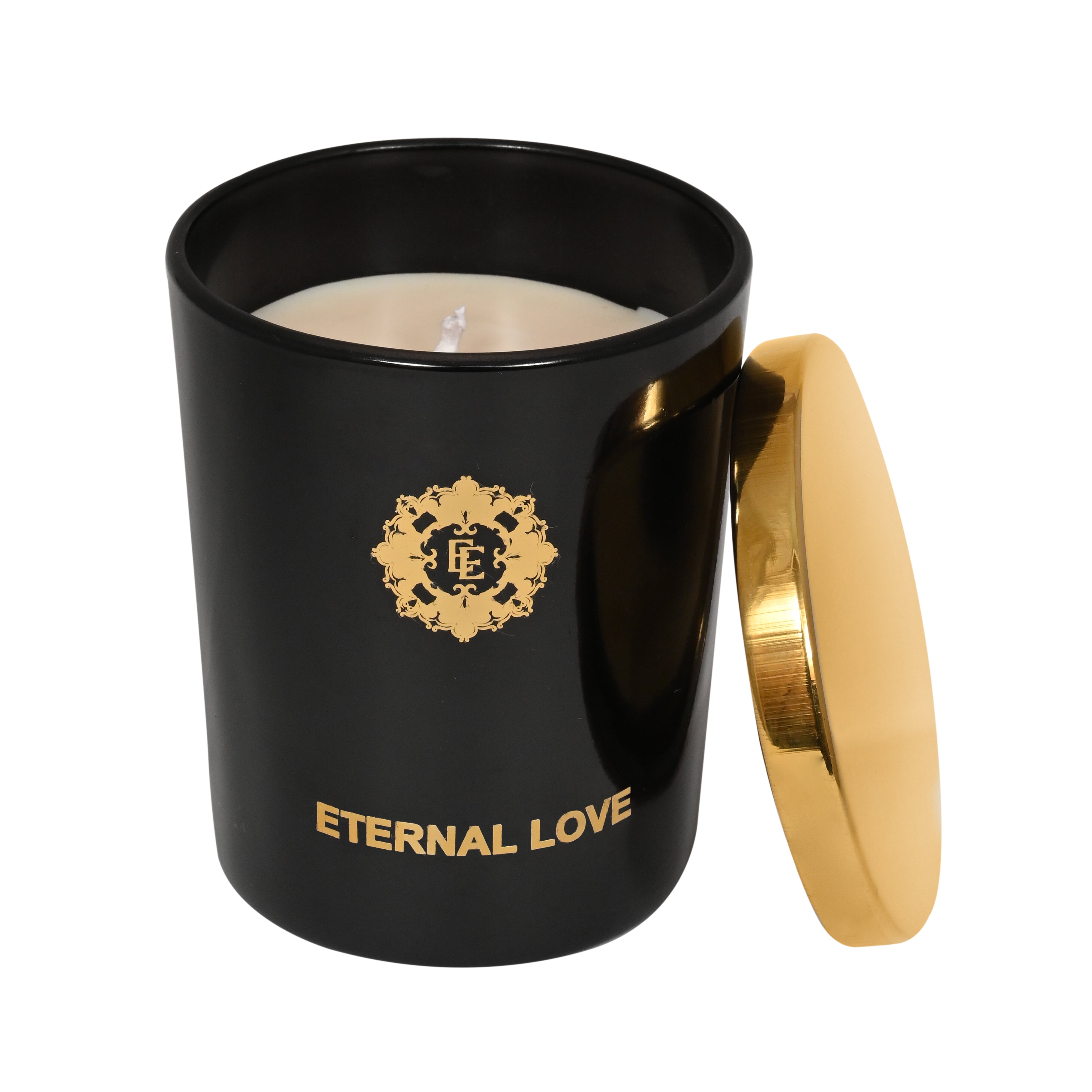 Luxury Scented Candle ETERNAL LOVE | 100% Natural Wax & Lead Free Cotton Wick | Upto 55 Hours of Clean Burning | Smokeless & Non-Toxic Candles | 290gm