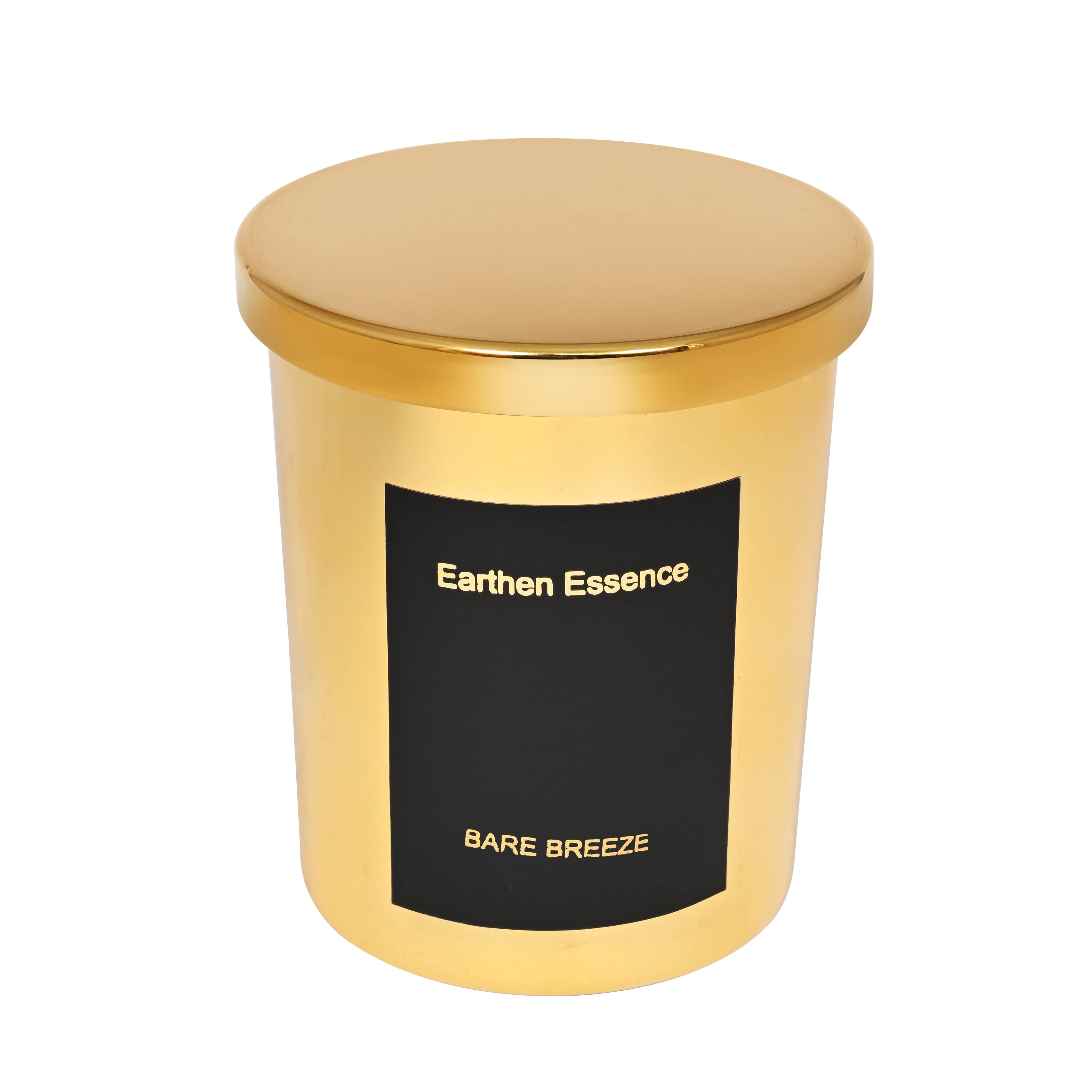 Luxury Scented Candle BARE BREEZE| 100% Natural Wax & Lead Free Cotton Wick | Upto 55 Hours of Clean Burning | Smokeless & Non-Toxic Candles | 290gm