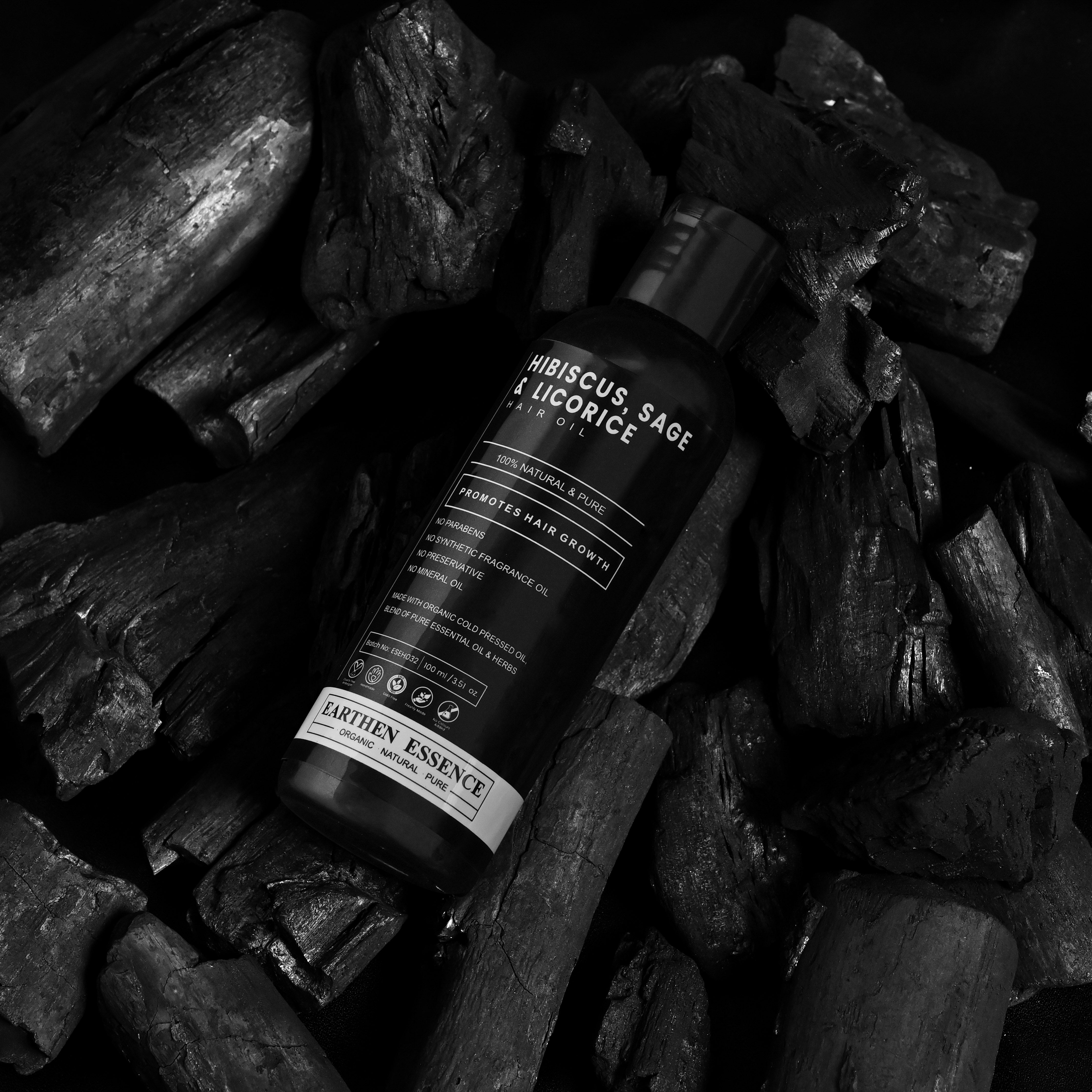 HIBISCUS, SAGE & LICORICE Organic Hair Oil | Hair Oil for Hair growth, Hair fall control, Anti Dandruff & Split ends | Light Hair Oil for Men & Women 100% Pure, Natural & Organic | 100ml