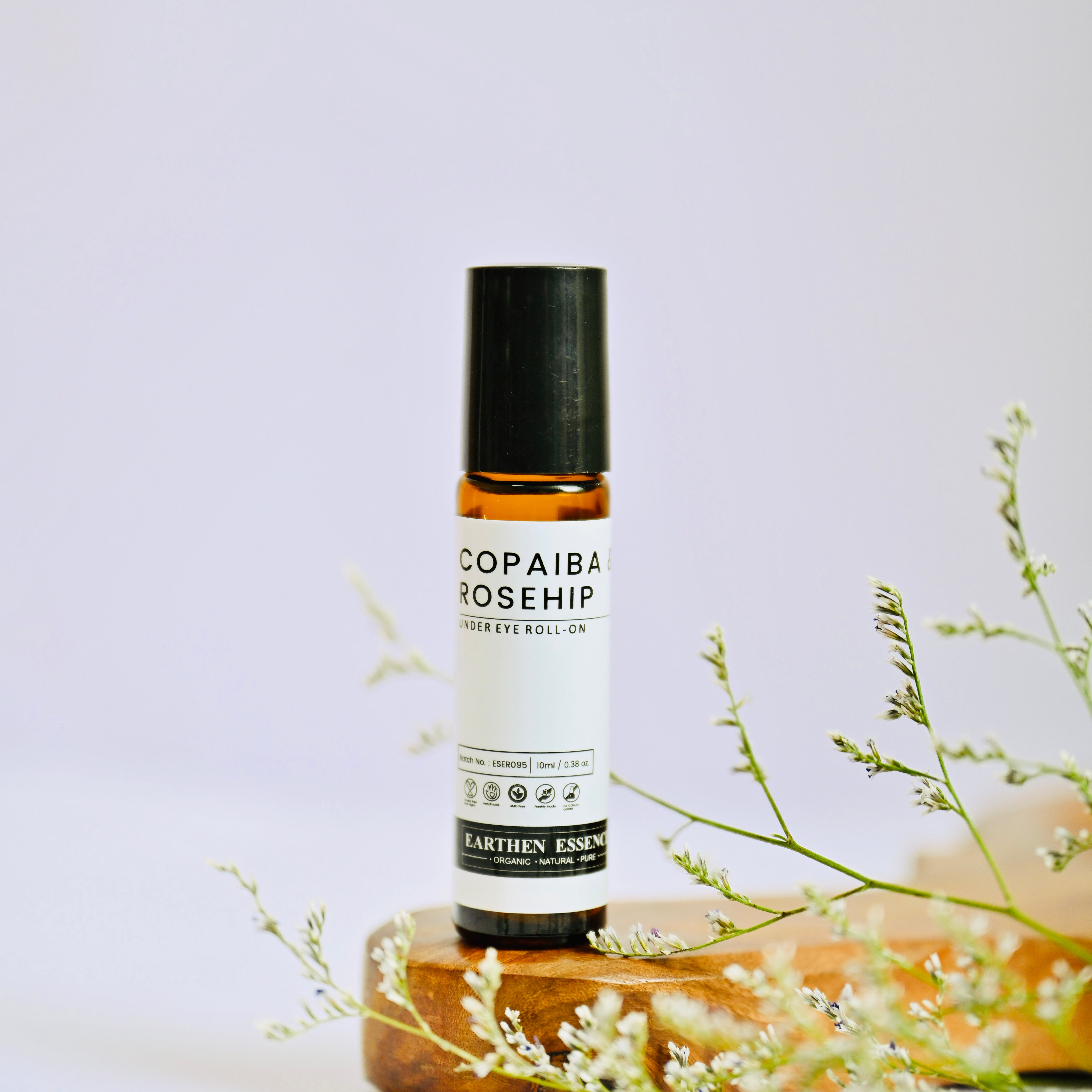 COPAIBA & ROSEHIP Under Eye Roll On - for Dark Circles Removal and Wrinkles | Under Eye Roll On & Dark Circle Remover | Anti Wrinkle, Heals Puffy Eyes and Fine Lines | 100% Organic (Women/Men)